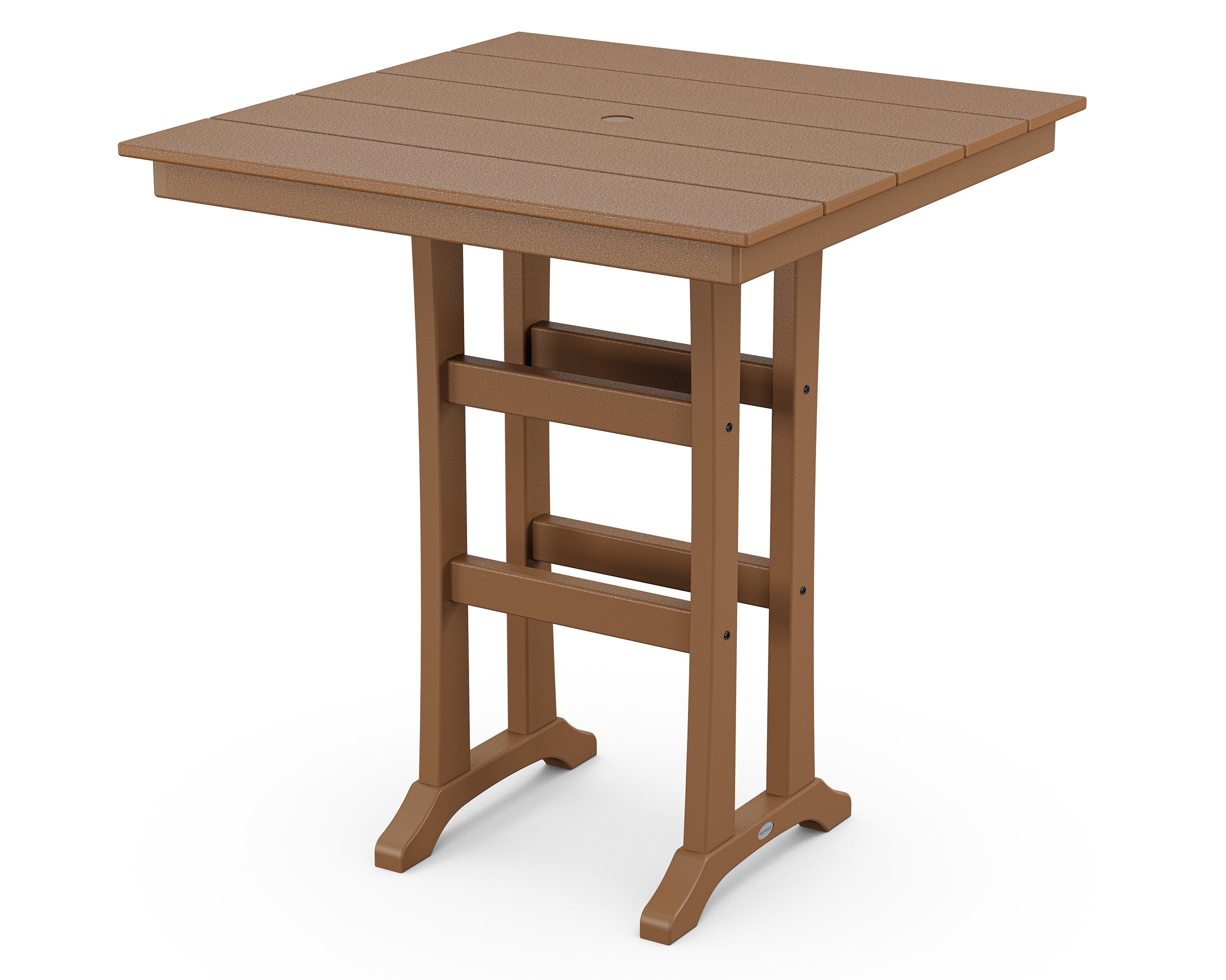 Farmhouse Trestle 37" Bar Table in Teak