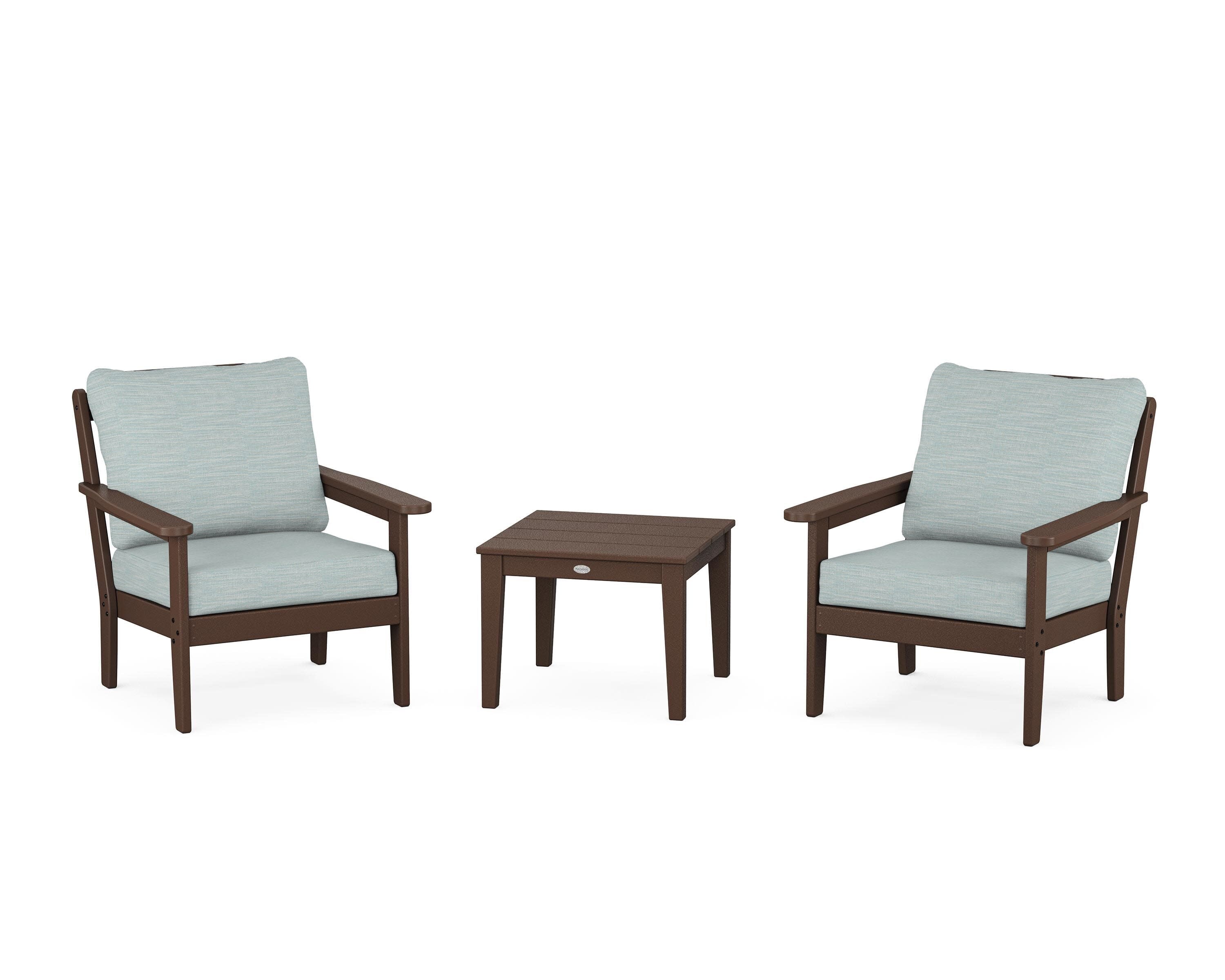 Cottage 3-Piece Deep Seating Set in Mahogany / Soothe Mist