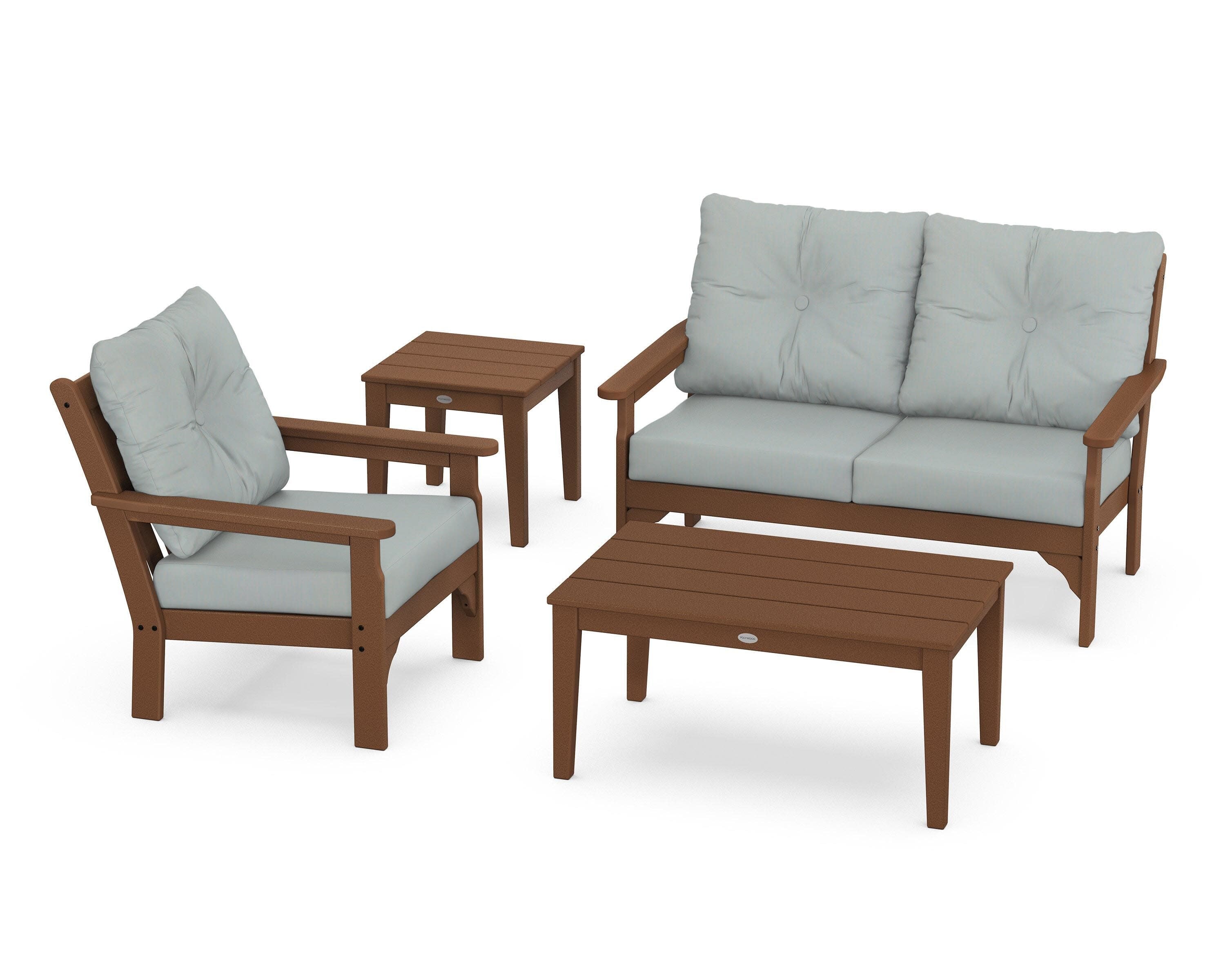 Vineyard 4-Piece Deep Seating Set in Teak / Spa