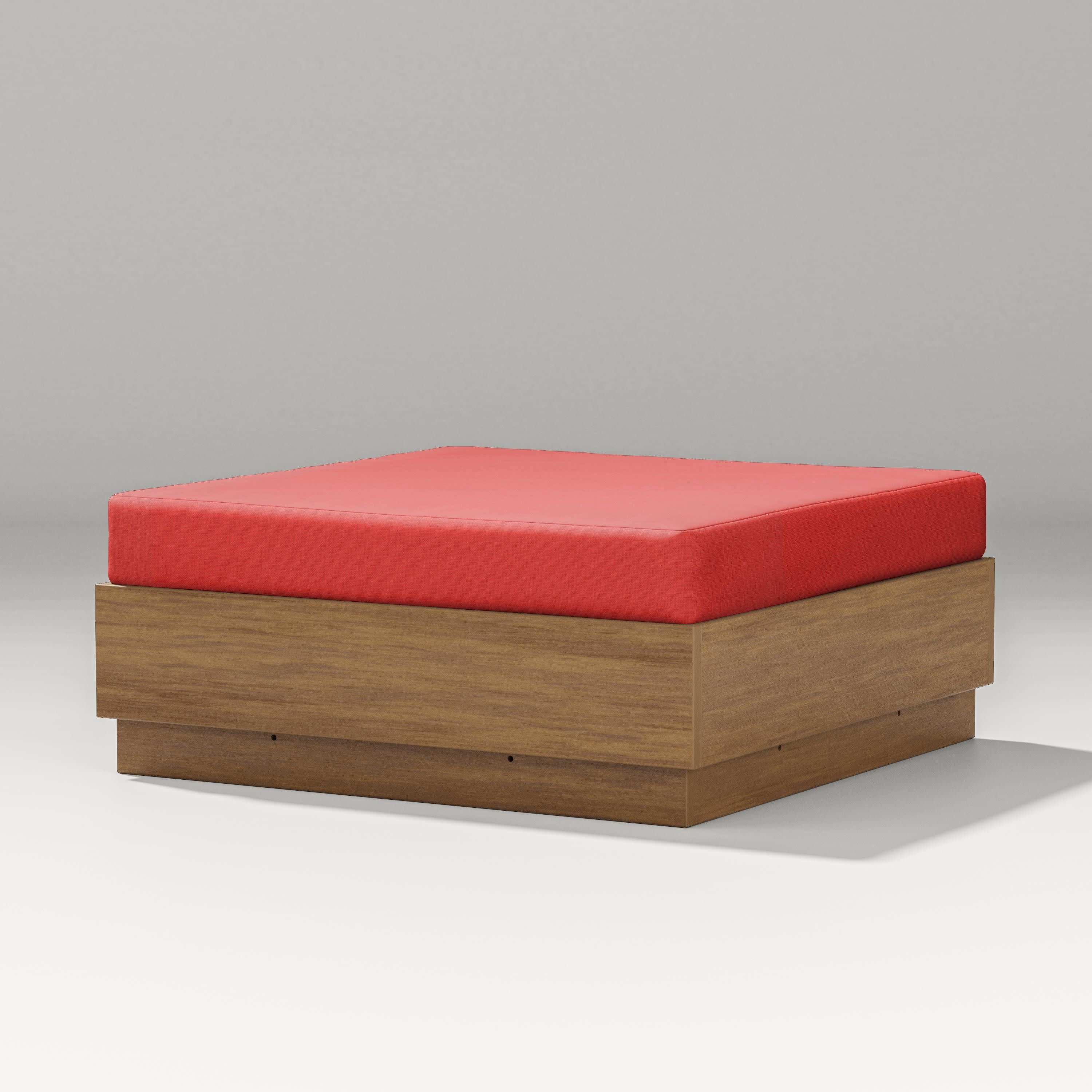 Elevate Lounge Ottoman in Natural / Crimson Linen