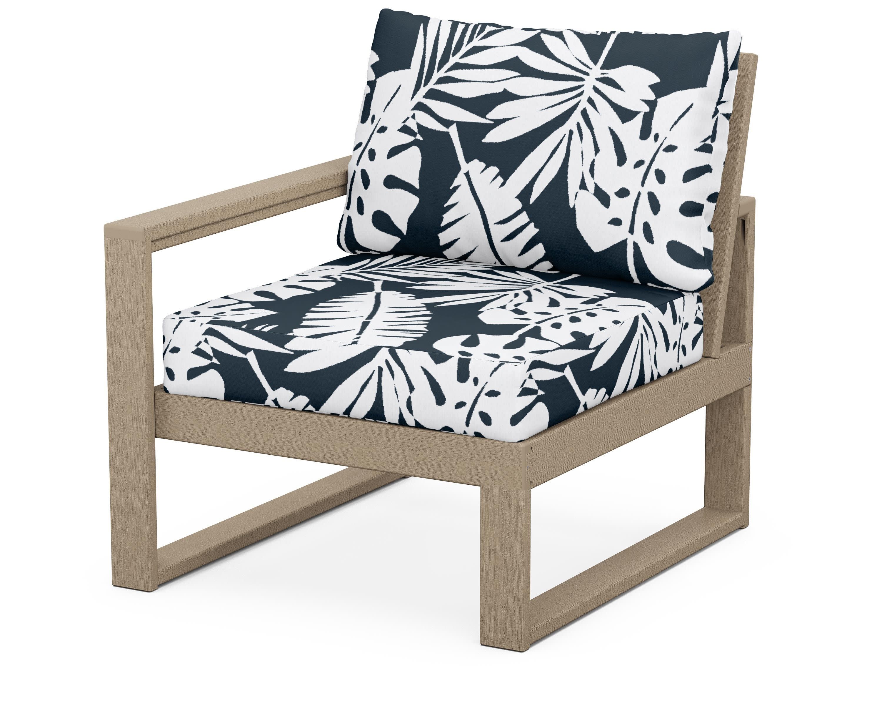 EDGE Modular Left Arm Chair in Vintage Sahara / Leaf Marine Indigo