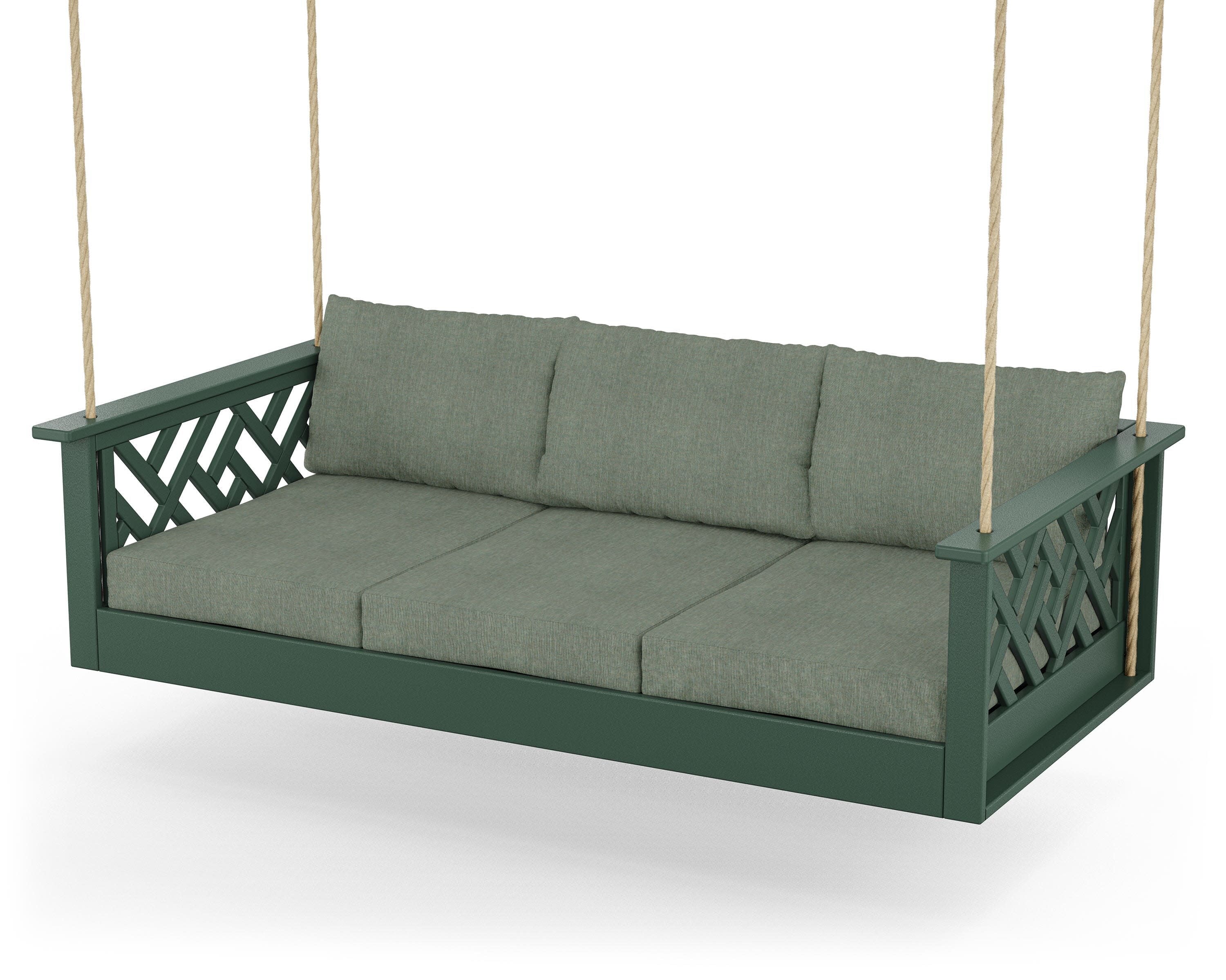 Chippendale Daybed Swing in Green / Cast Sage