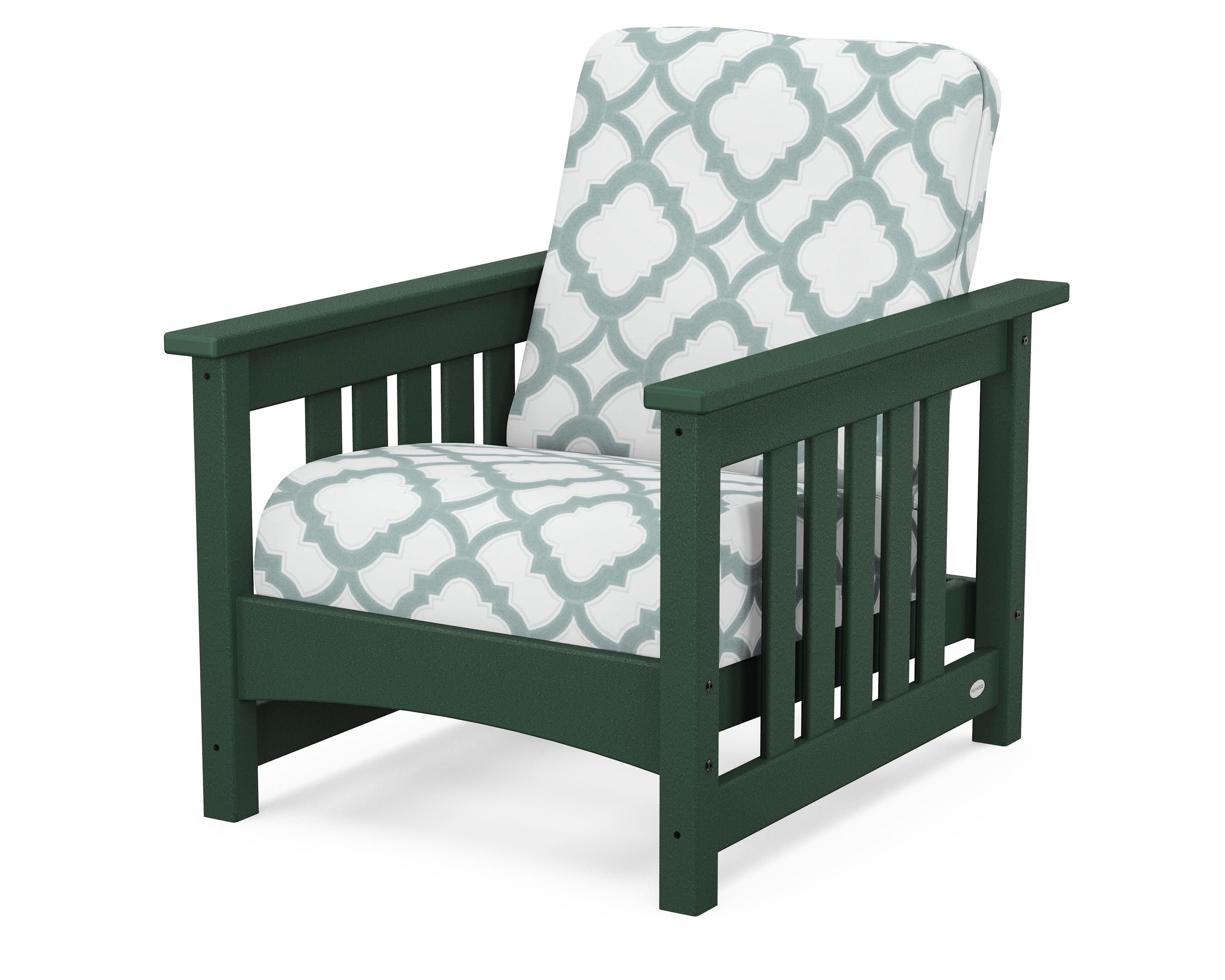 Club Mission Chair in Green / Trellis Glacier Spa