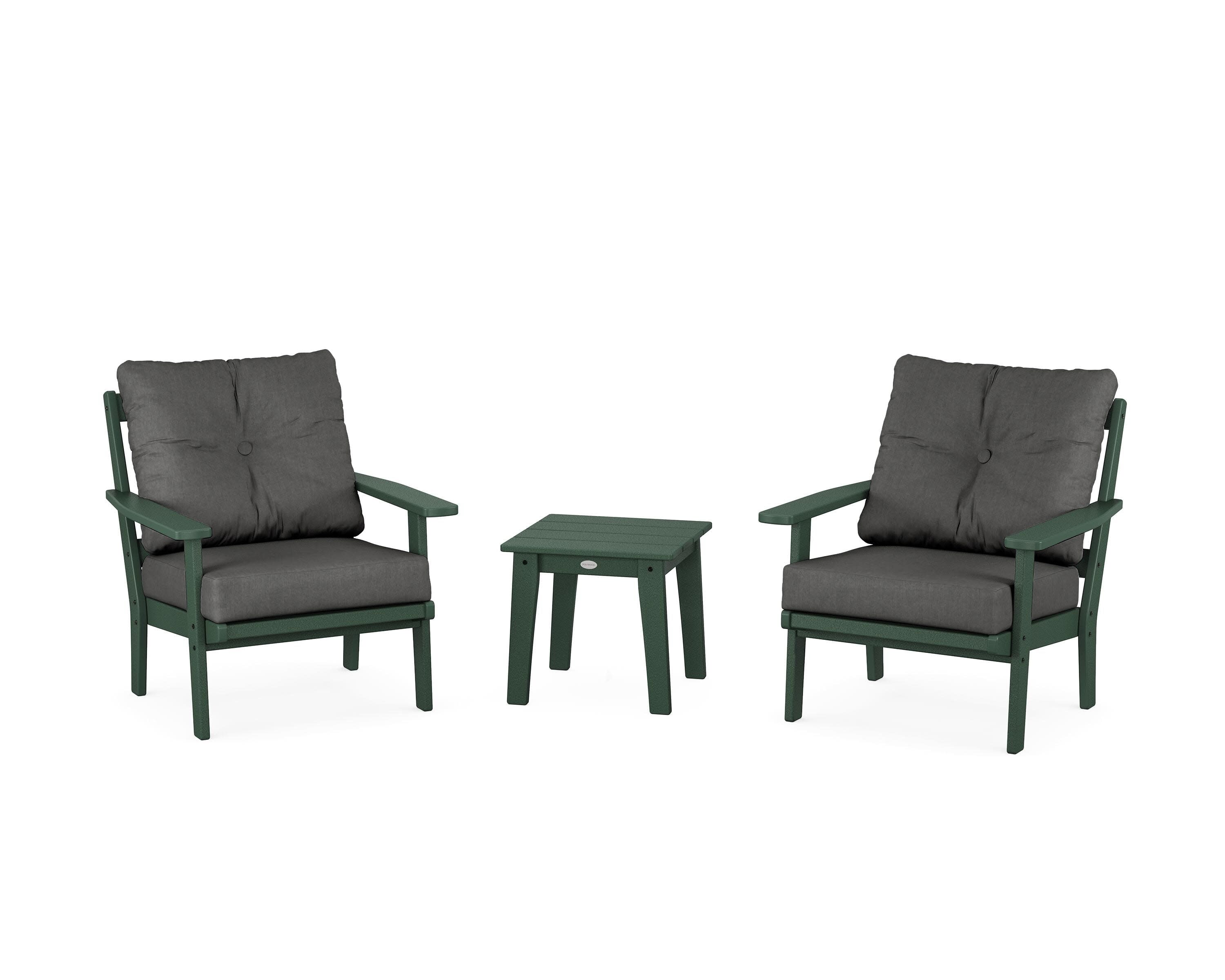 Oxford 3-Piece Deep Seating Set in Green / Spectrum Carbon