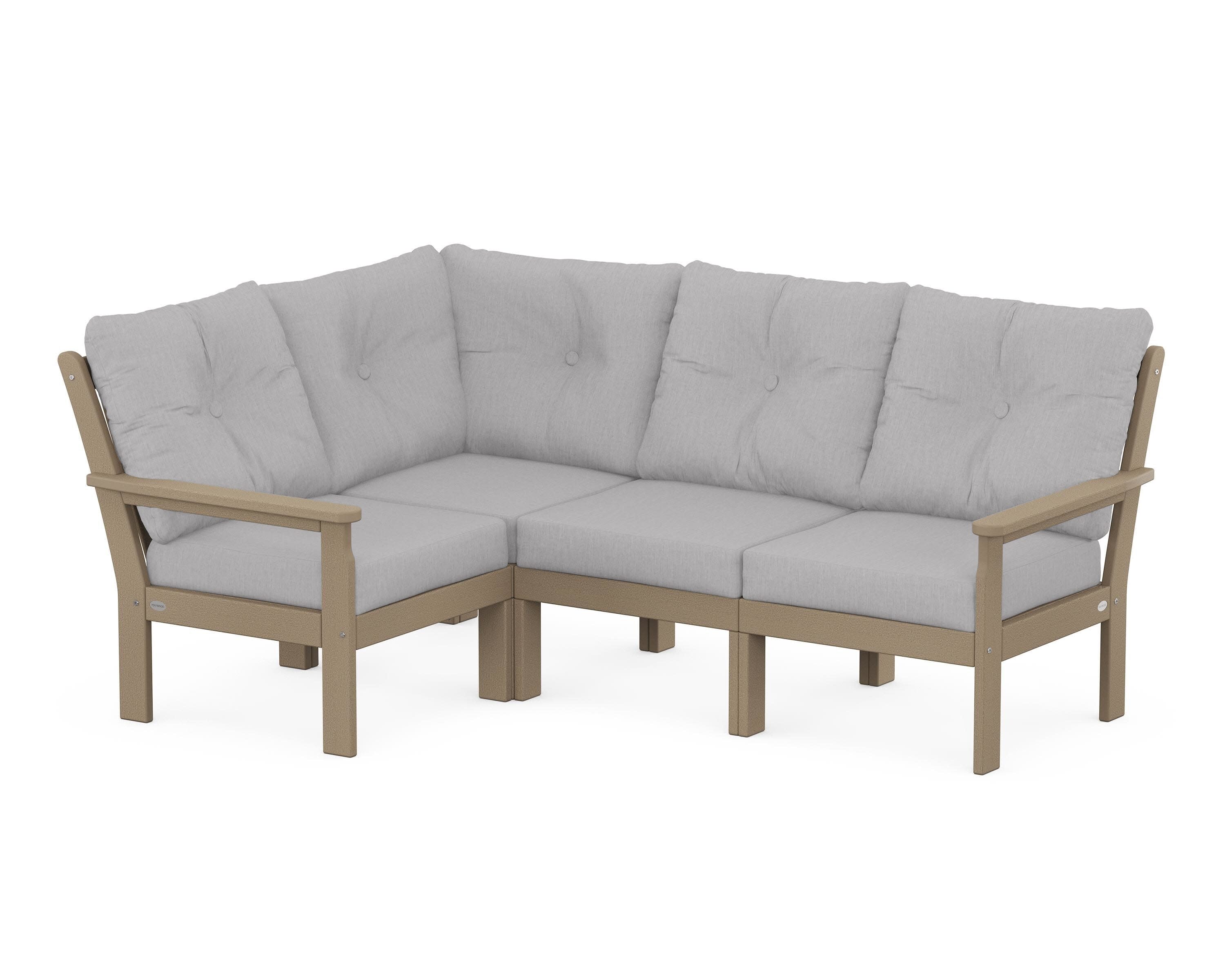 Vineyard 4-Piece Sectional in Vintage Sahara / Granite