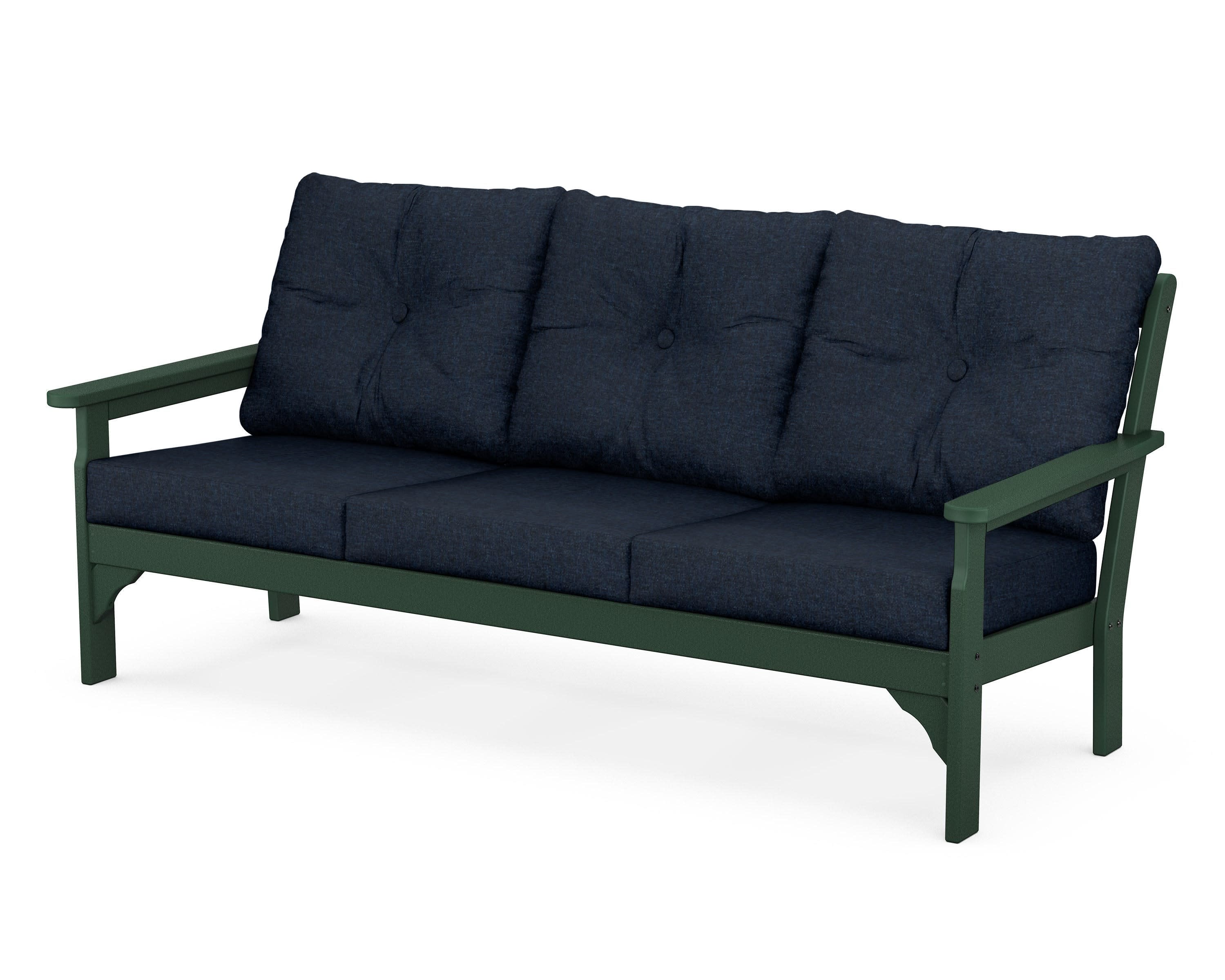 Vineyard Deep Seating Sofa in Green / Marine Indigo