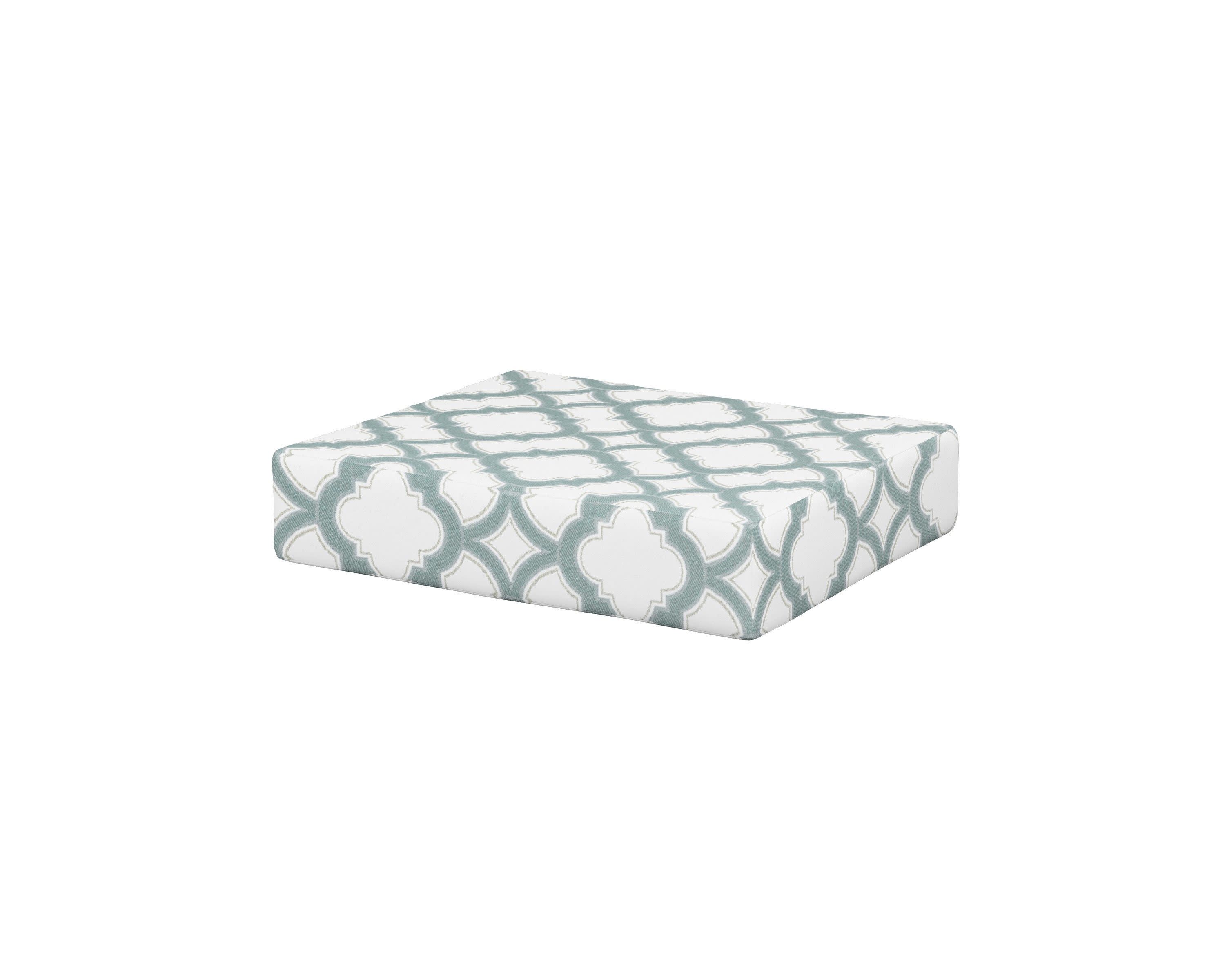 Acadia Ottoman Cushion in Trellis Glacier Spa