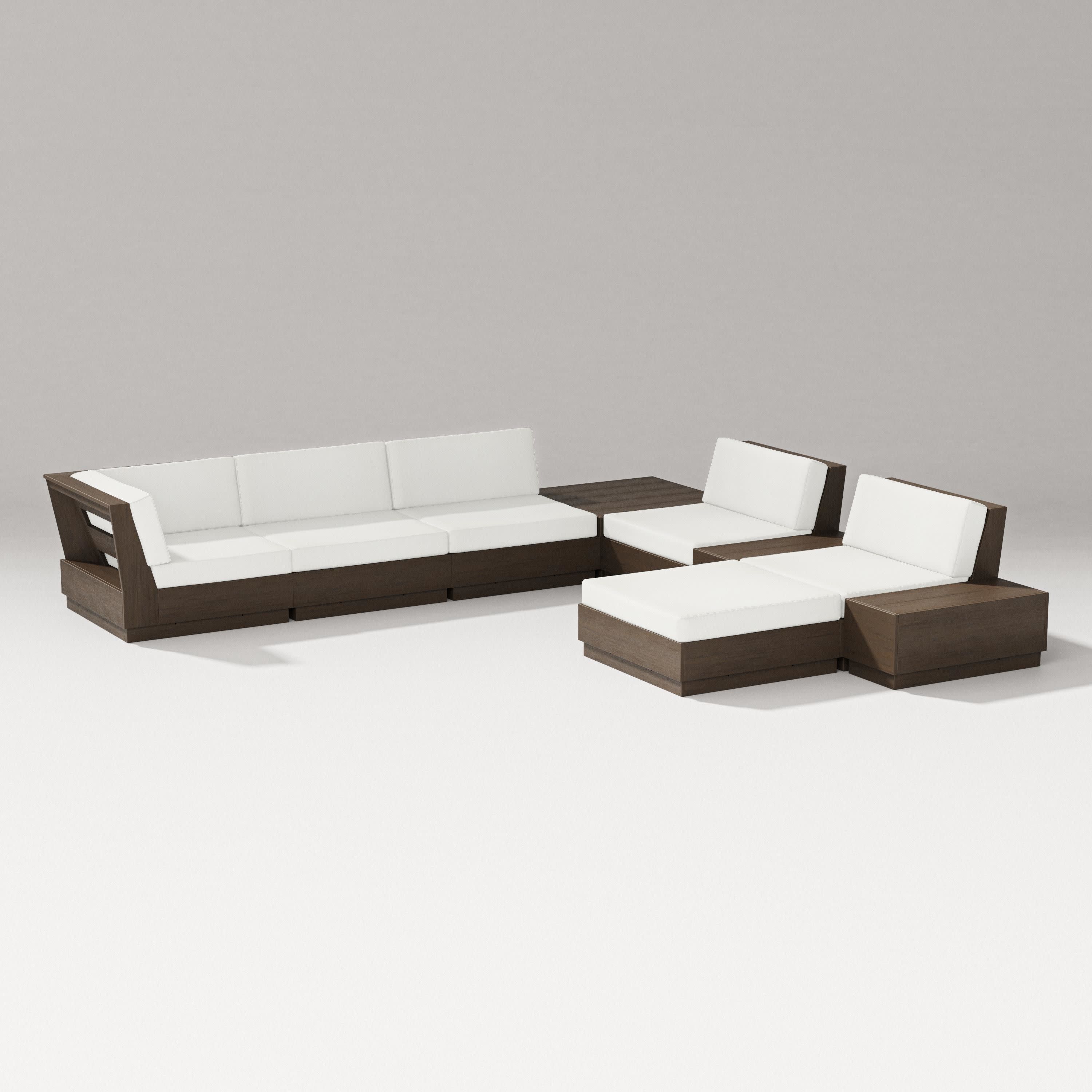 Elevate 9-Piece Conversation Sectional in Kona / Natural Linen