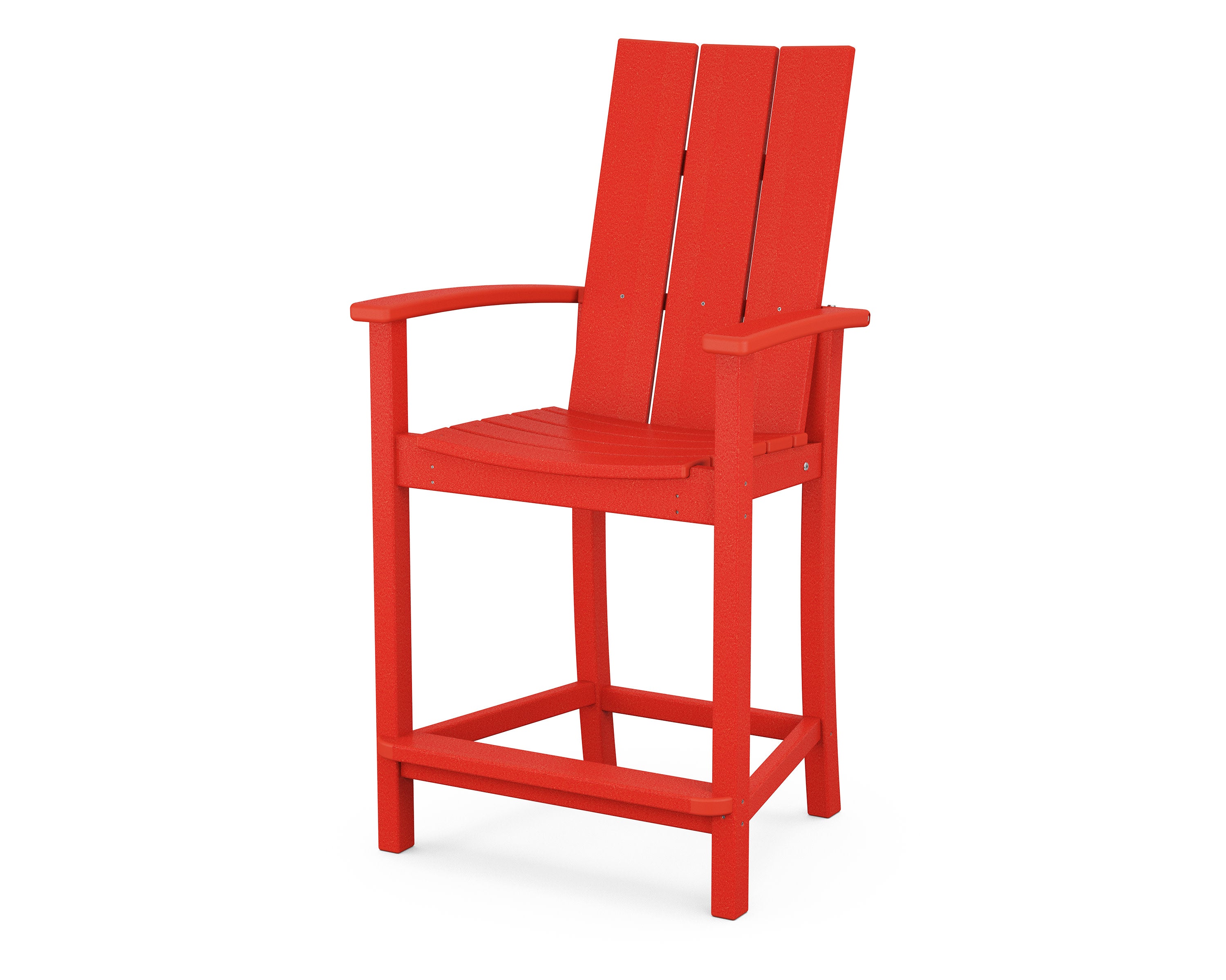 Modern Adirondack Counter Chair in Sunset Red