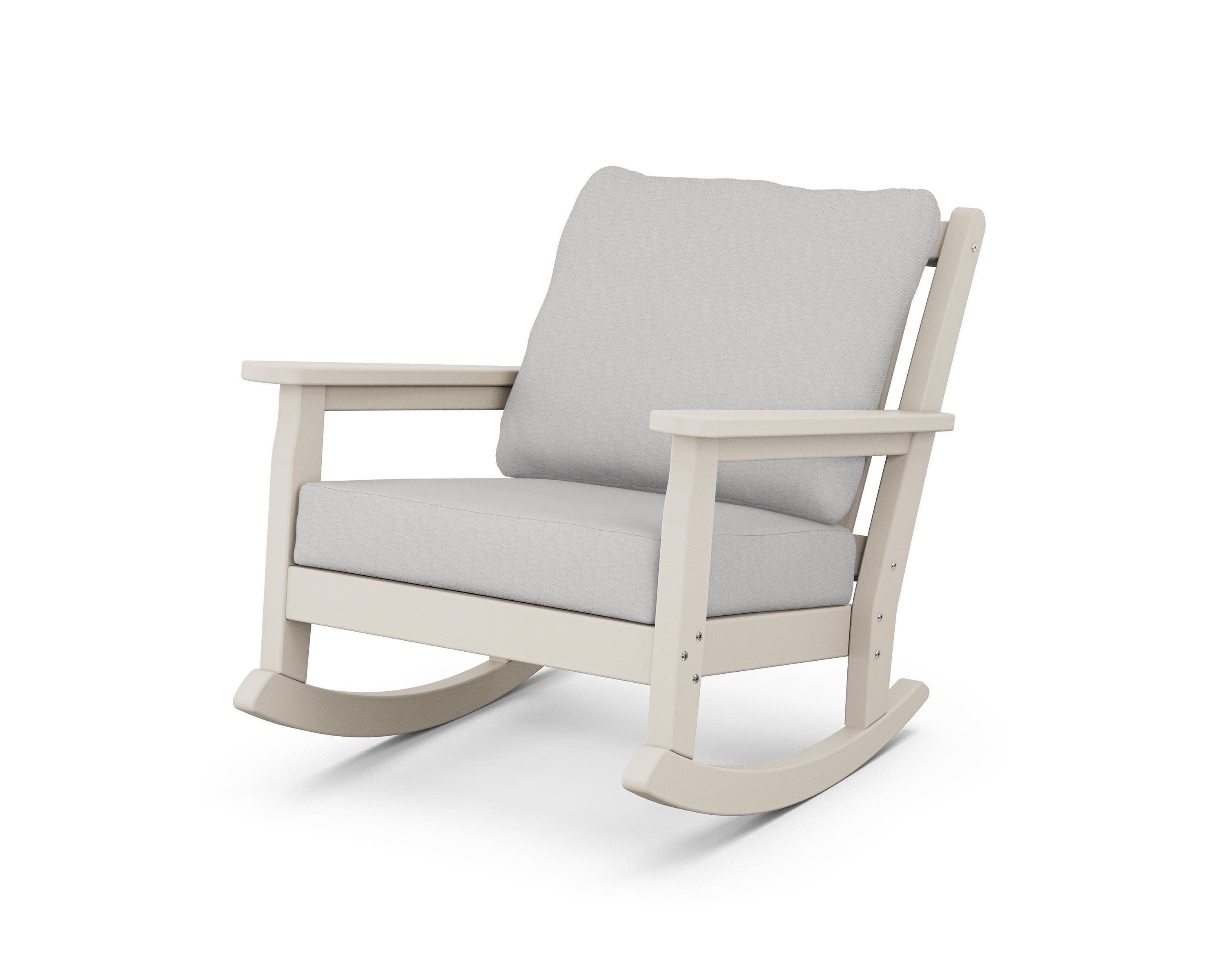 Chippendale Deep Seating Rocking Chair in Sand / Diamond in the Rough