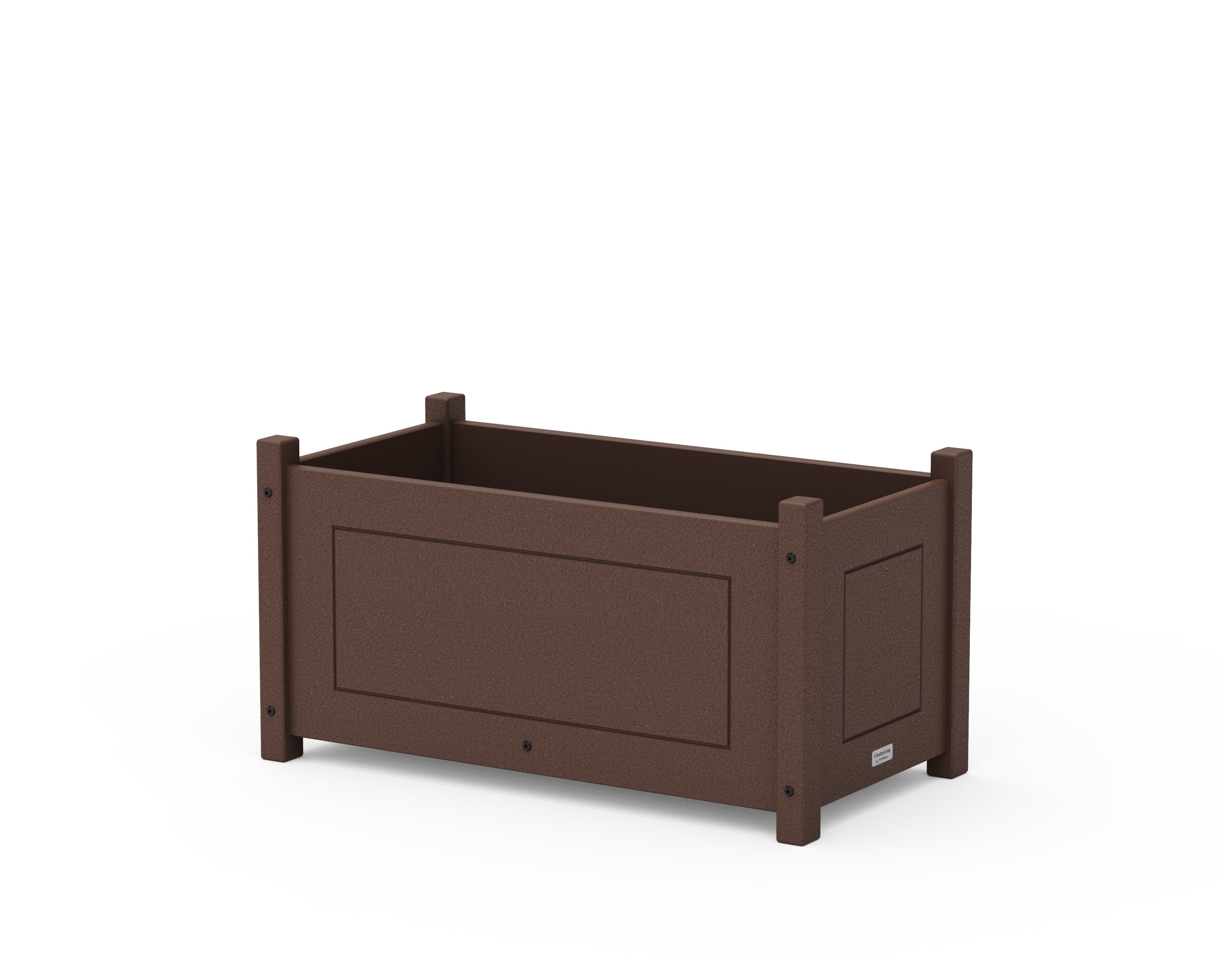Country Living Rectangle Double Planter Box in Mahogany