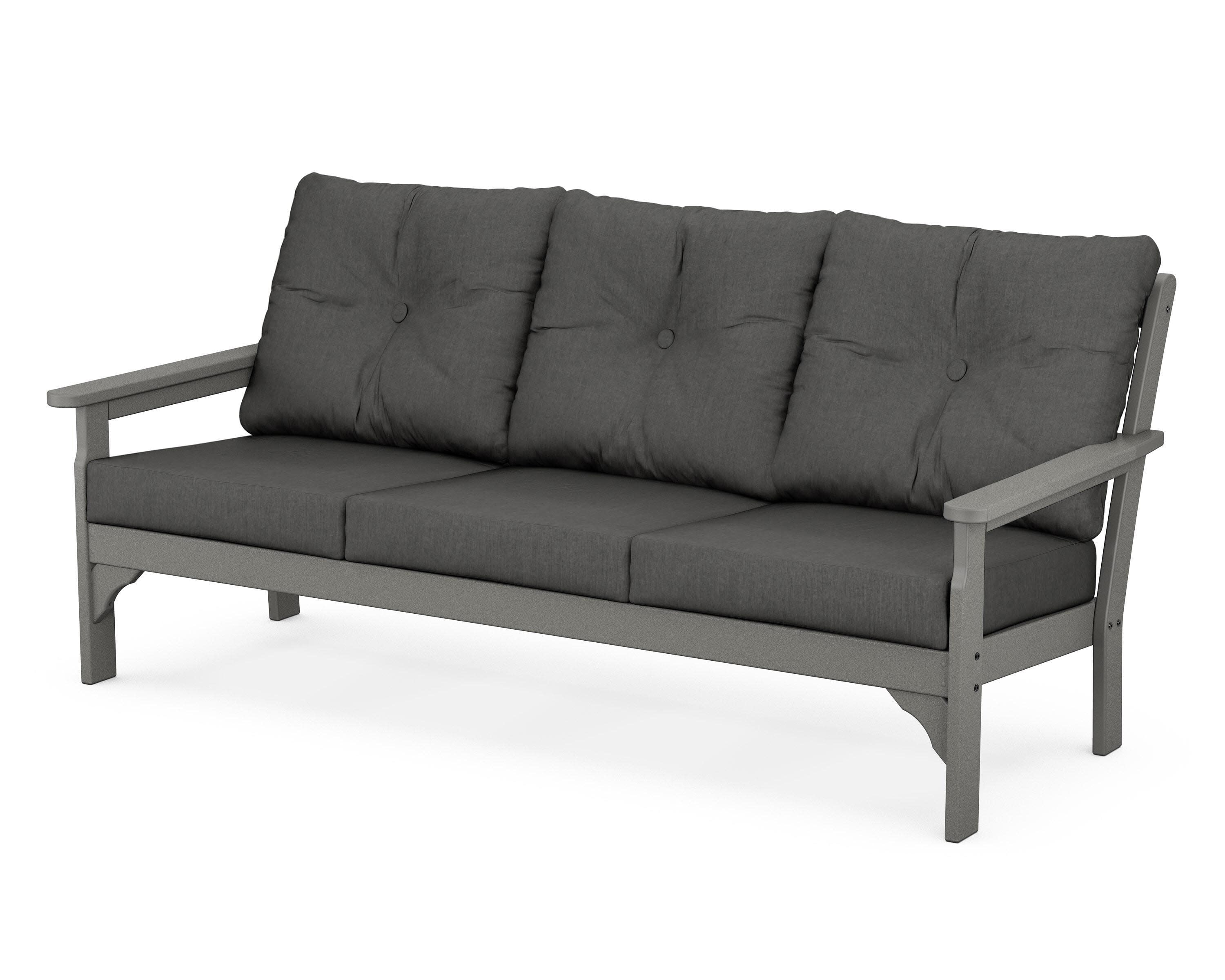 Vineyard Deep Seating Sofa in Slate Grey / Spectrum Carbon