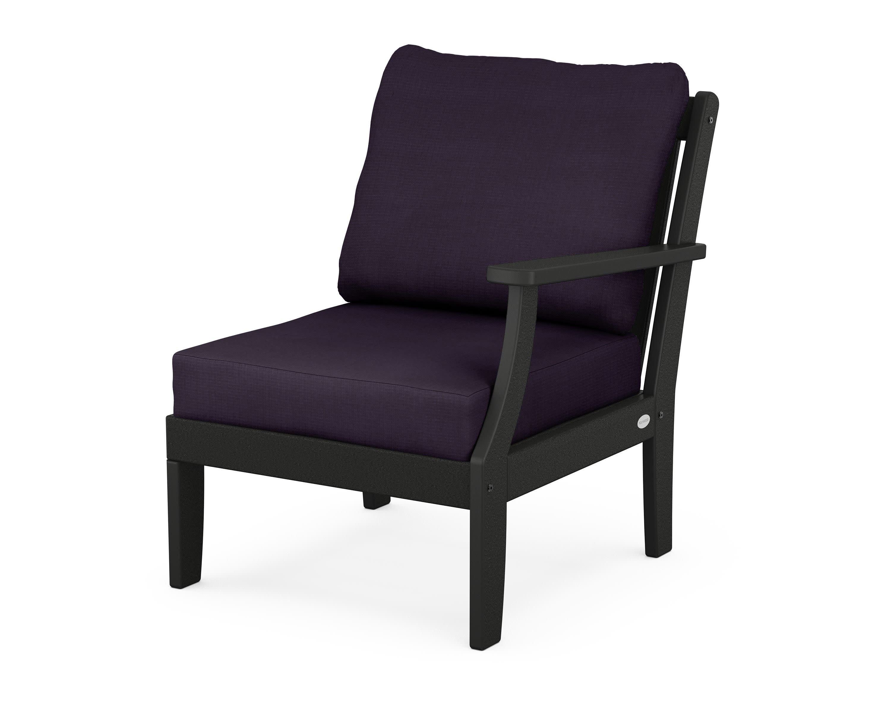 Braxton Modular Right Arm Chair in Black / Navy Linen