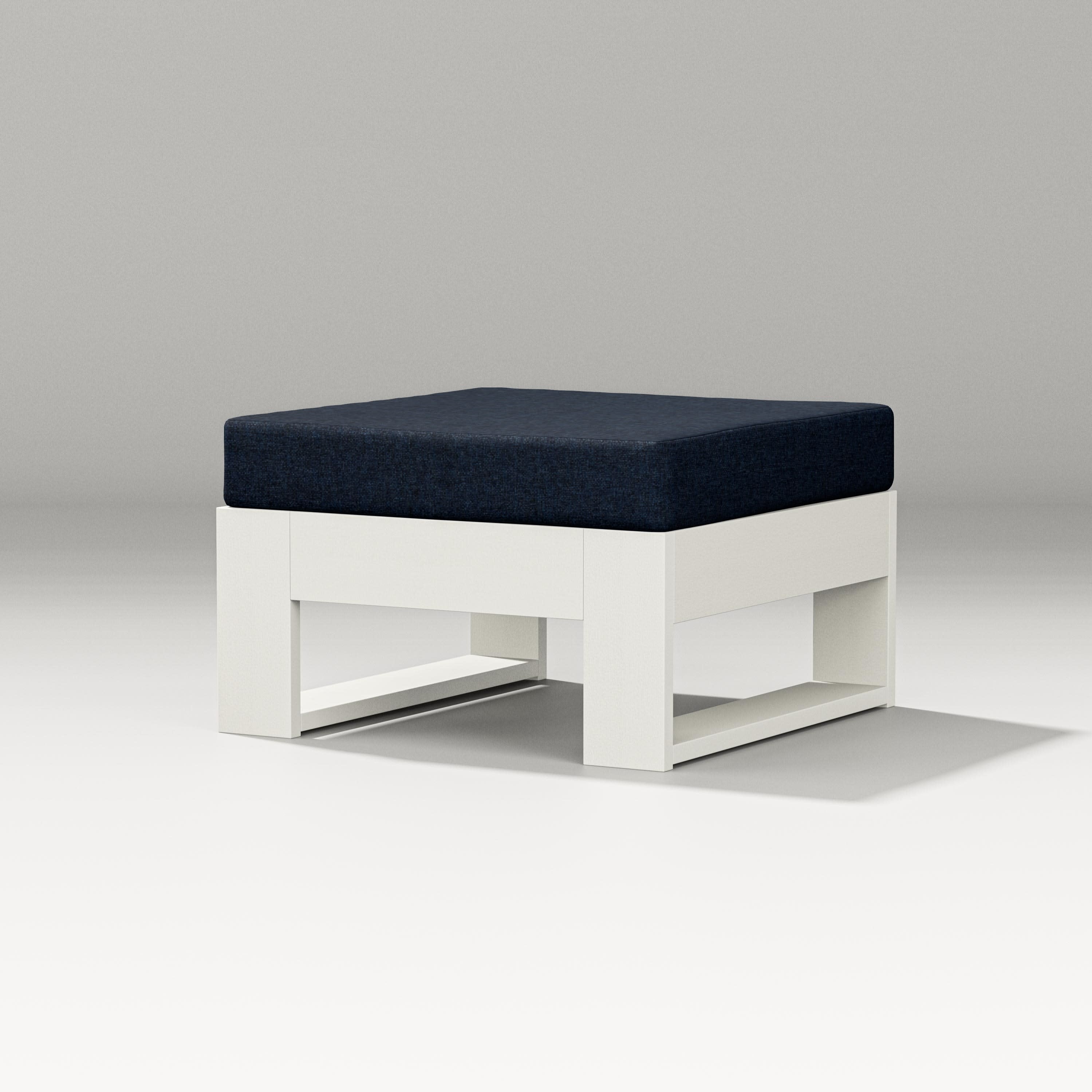 Latitude Lounge Ottoman in Vintage White / Marine Indigo
