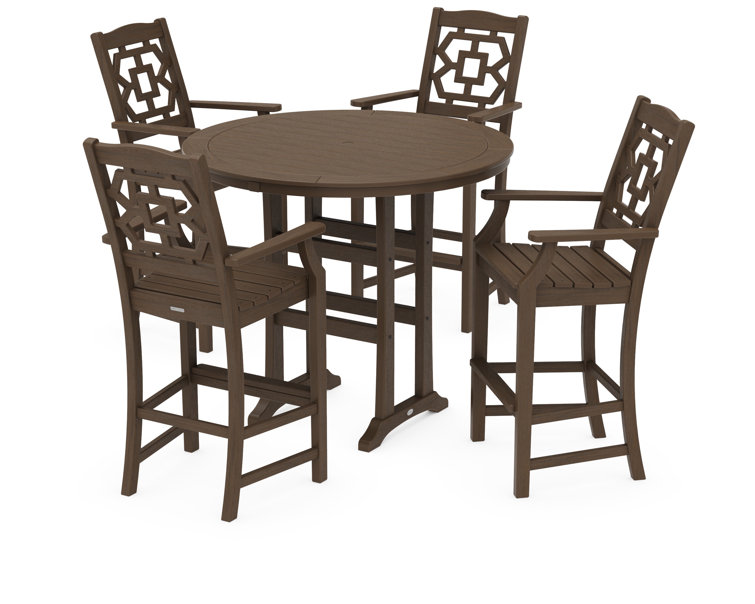Chinoiserie 5-Piece Round Bar Set in Kona