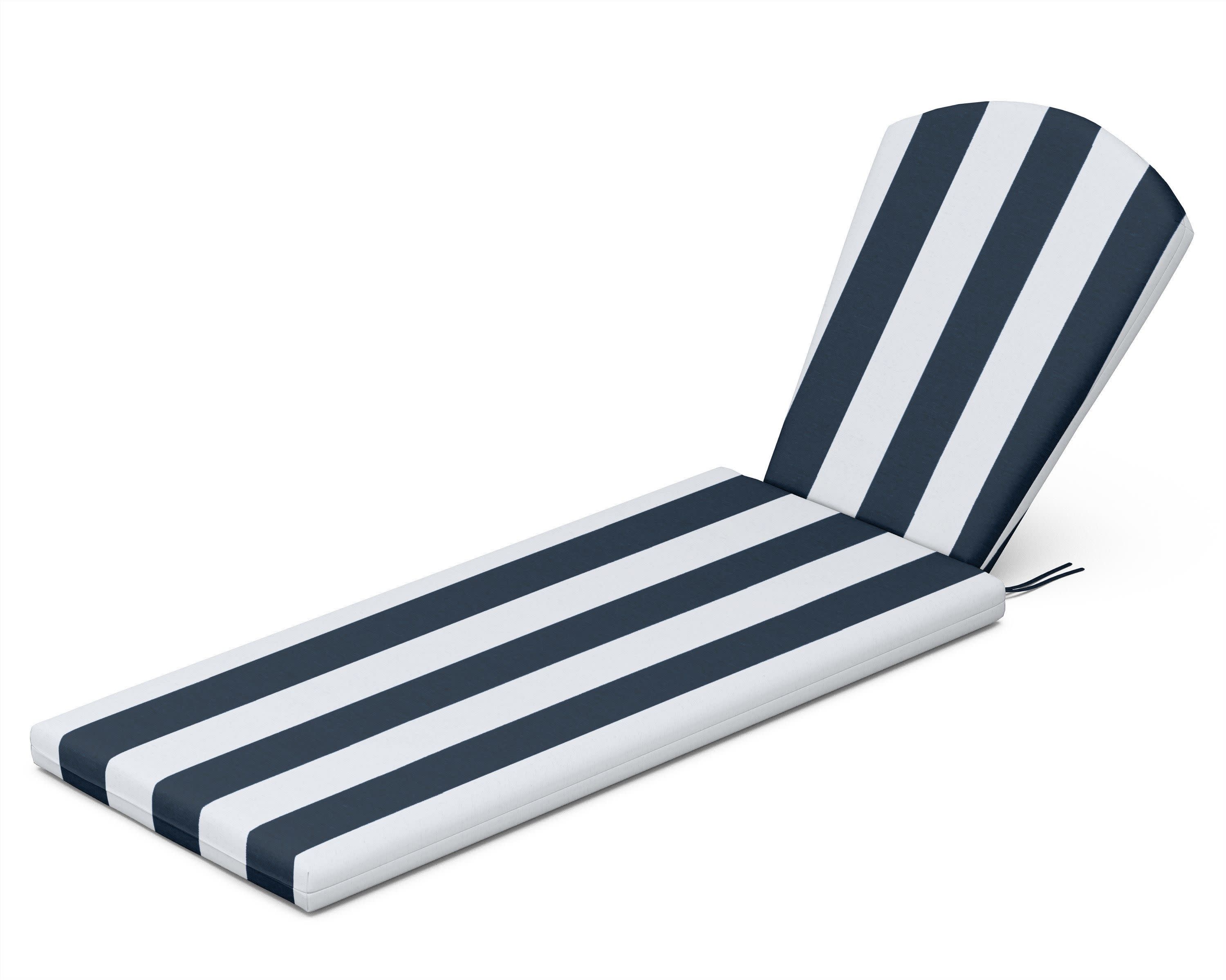 Chaise Cushion in Cabana Stripe Marine Indigo