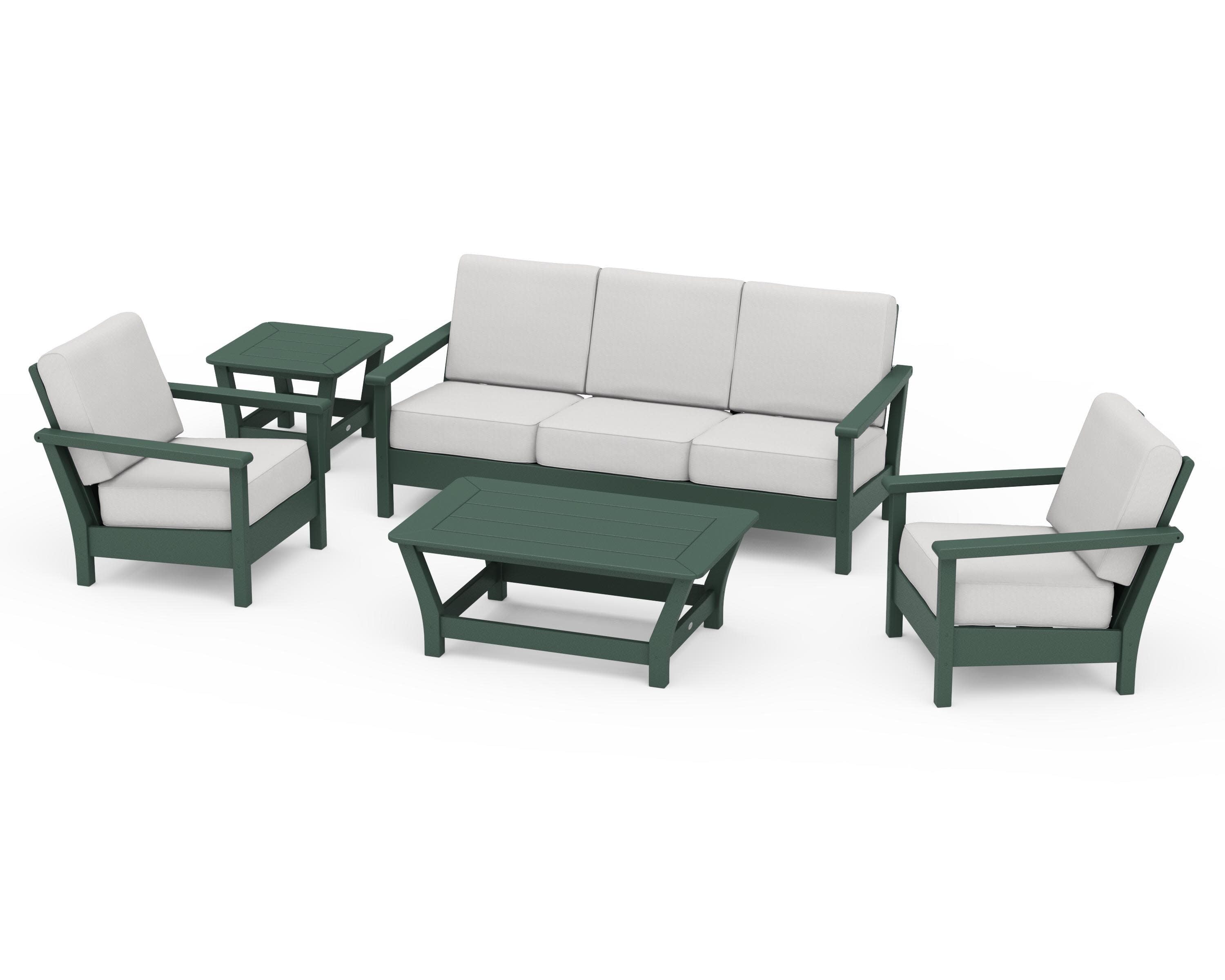 Harbour 5-Piece Deep Seating Set in Green / Diamond in the Rough