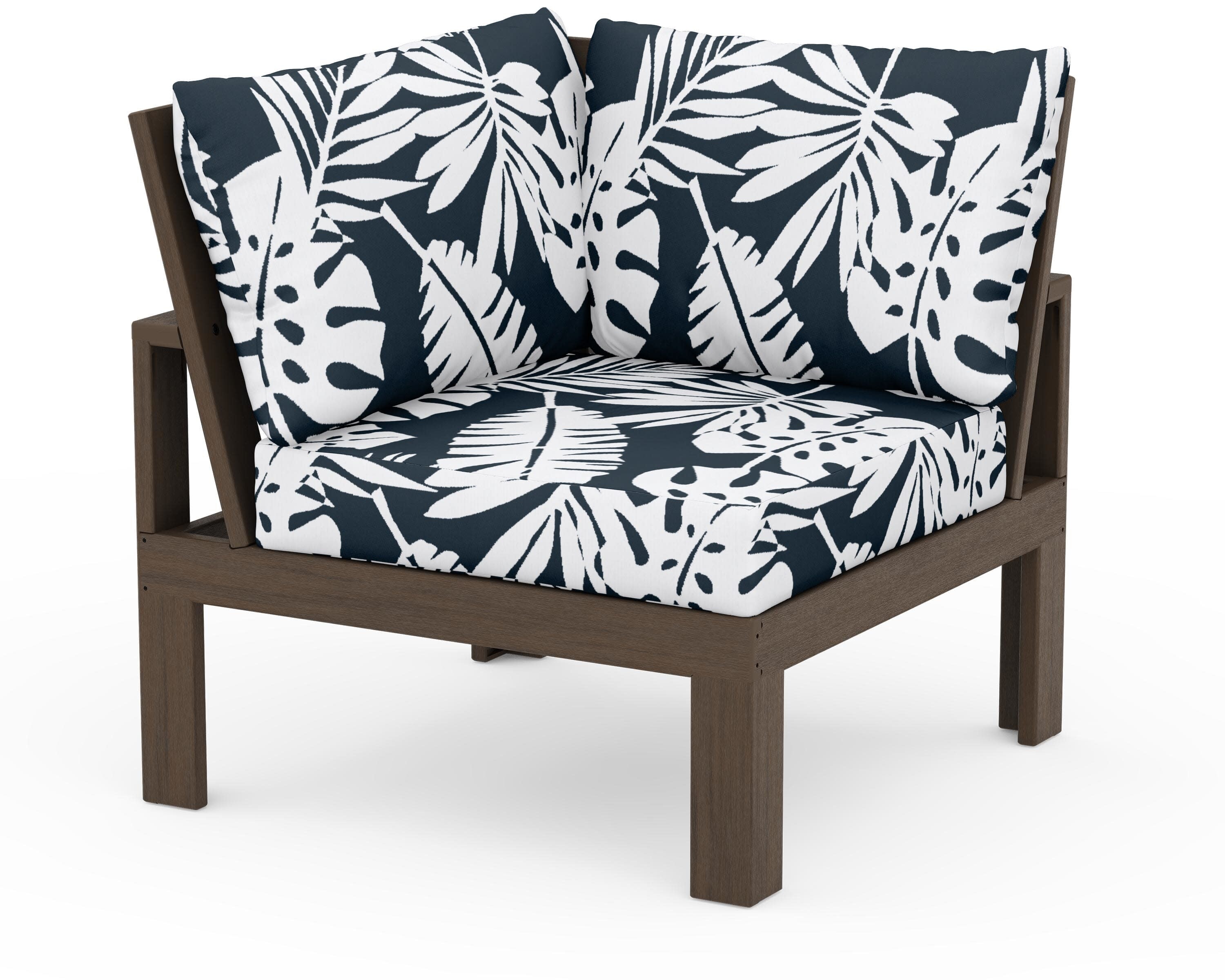 Modular Corner Chair in Kona / Leaf Marine Indigo
