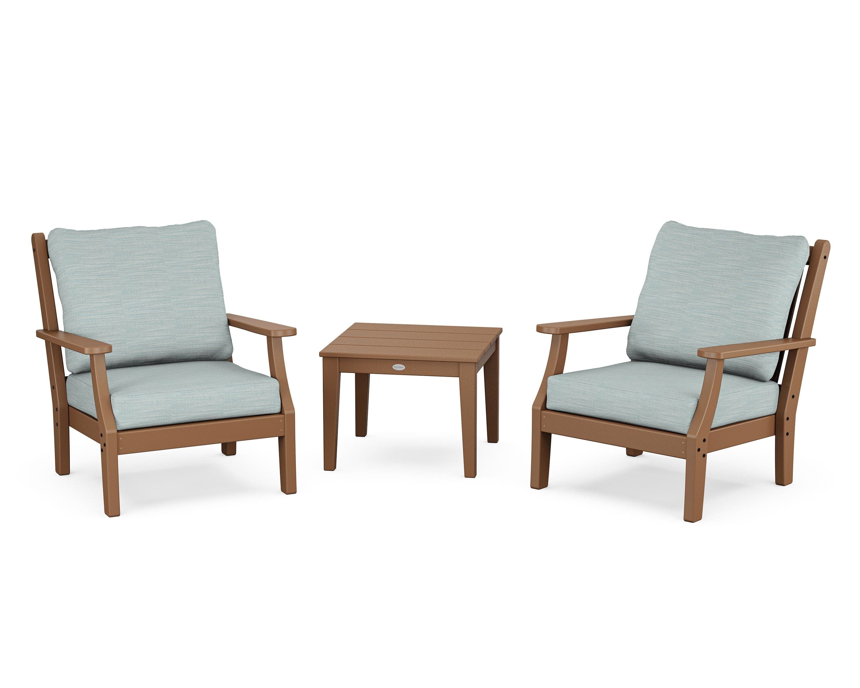 Wovendale 3-Piece Deep Seating Set in Teak / Soothe Mist