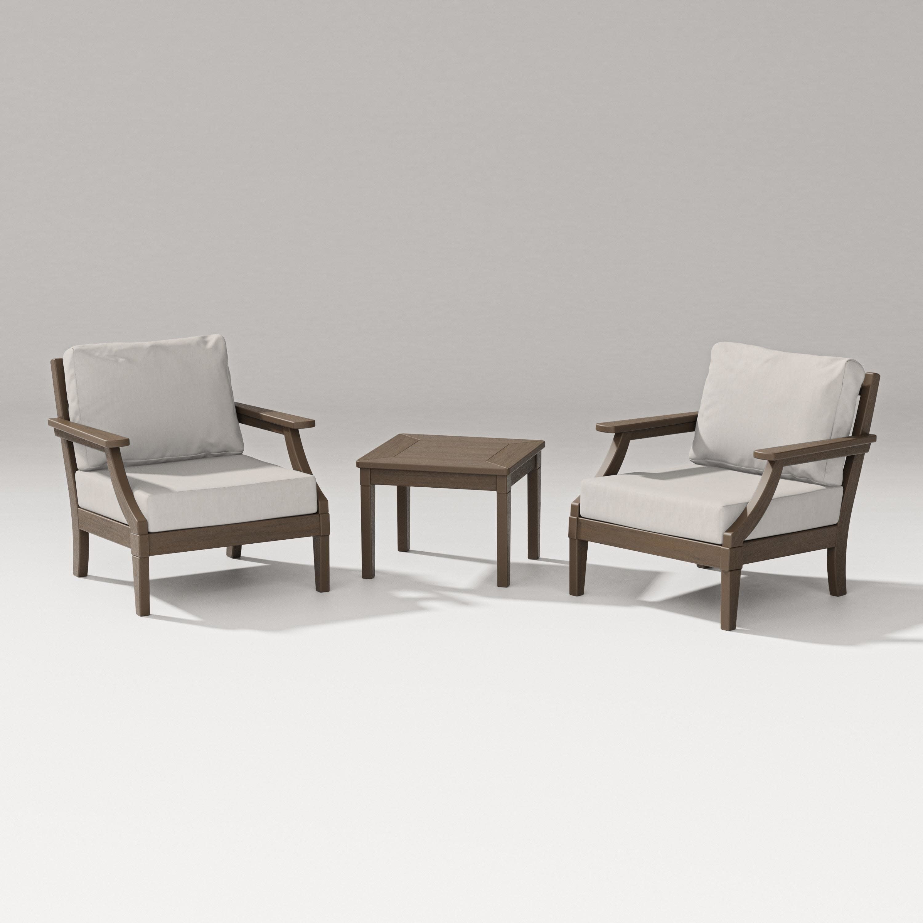 Estate 3-Piece Lounge Chair Set in Kona / Cast Ash