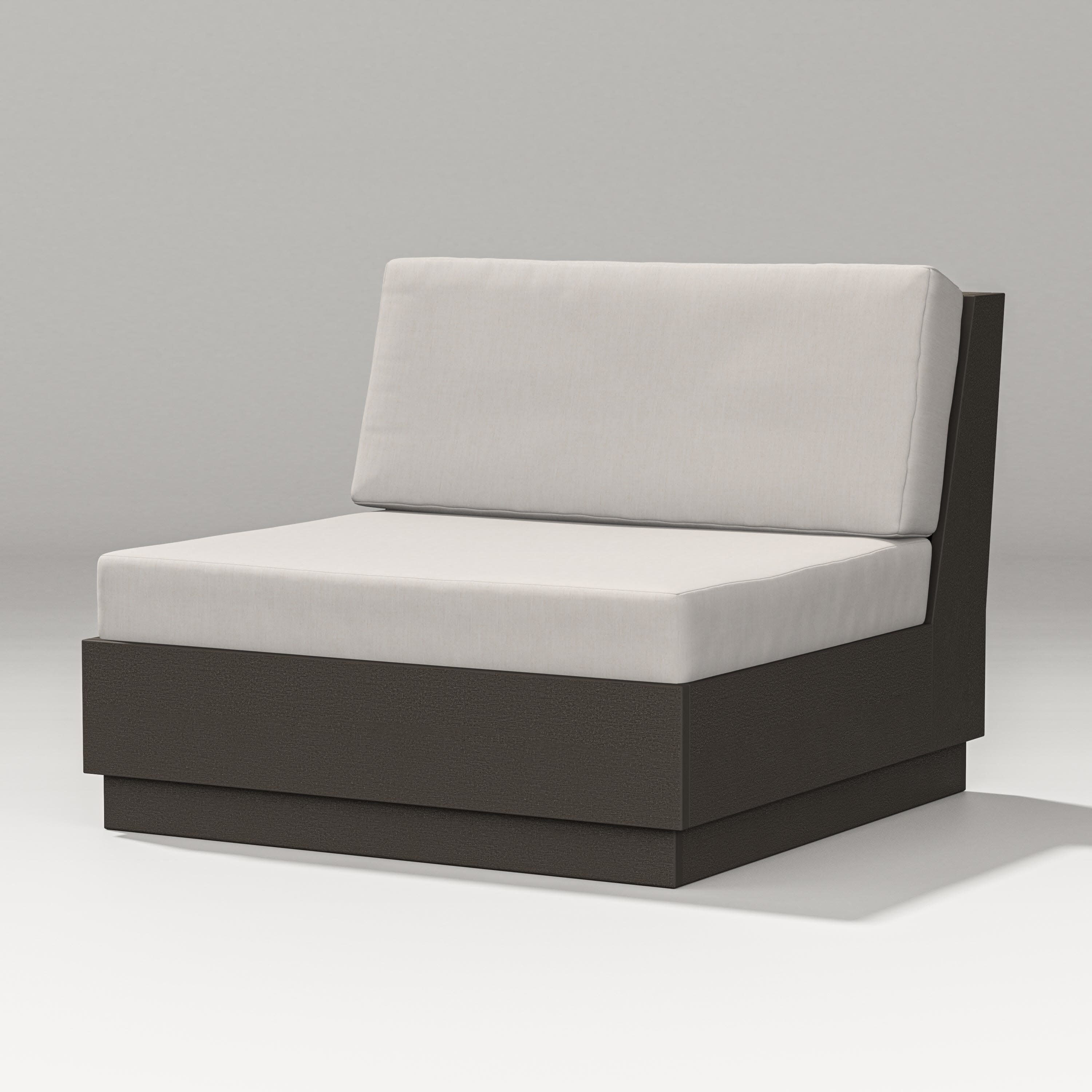 Elevate Modular Armless Chair in Vintage Coffee / Cast Ash