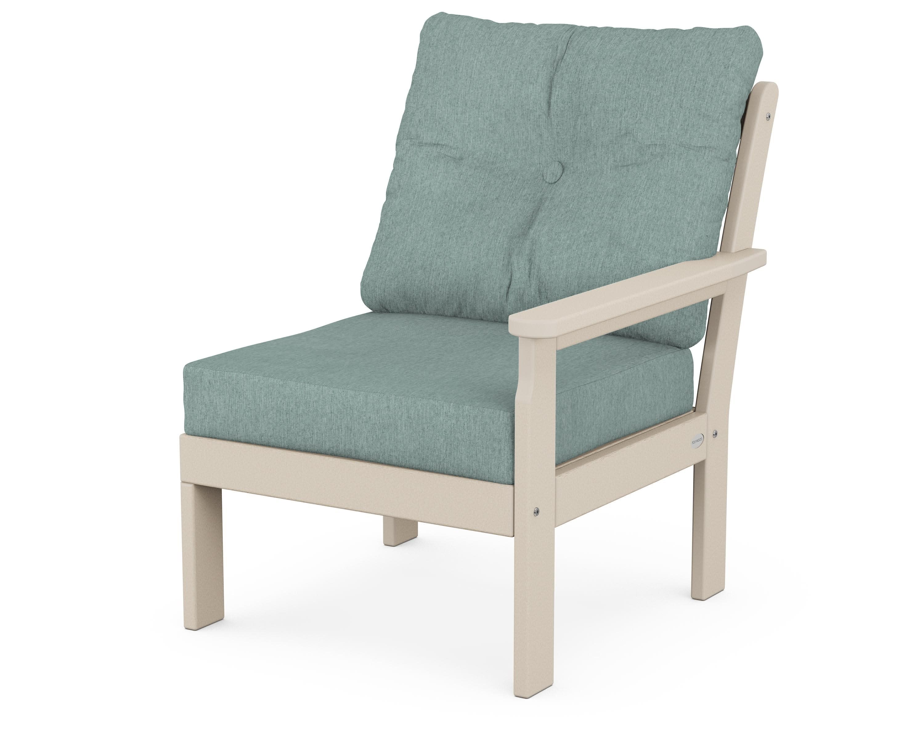 Vineyard Modular Right Arm Chair in Sand / Glacier Spa