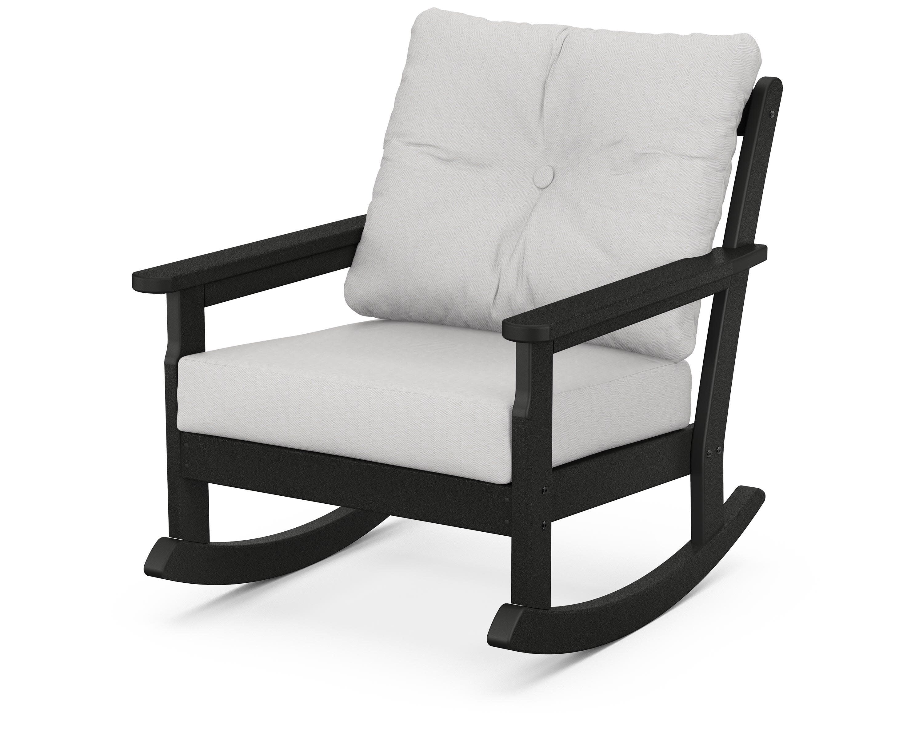 Vineyard Deep Seating Rocking Chair in Black / Diamond in the Rough