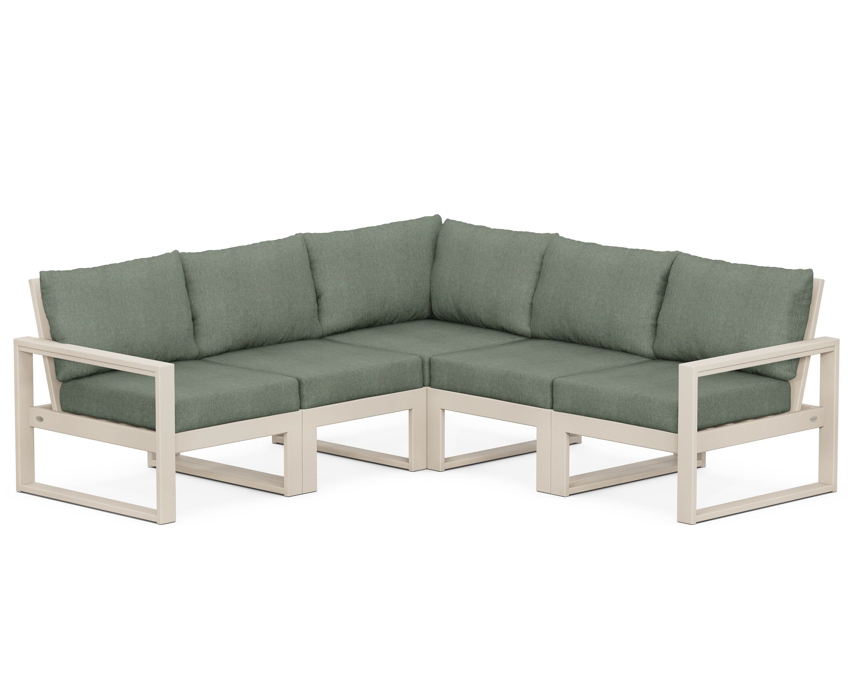 EDGE 5-Piece Modular Deep Seating Set in Sand / Cast Sage