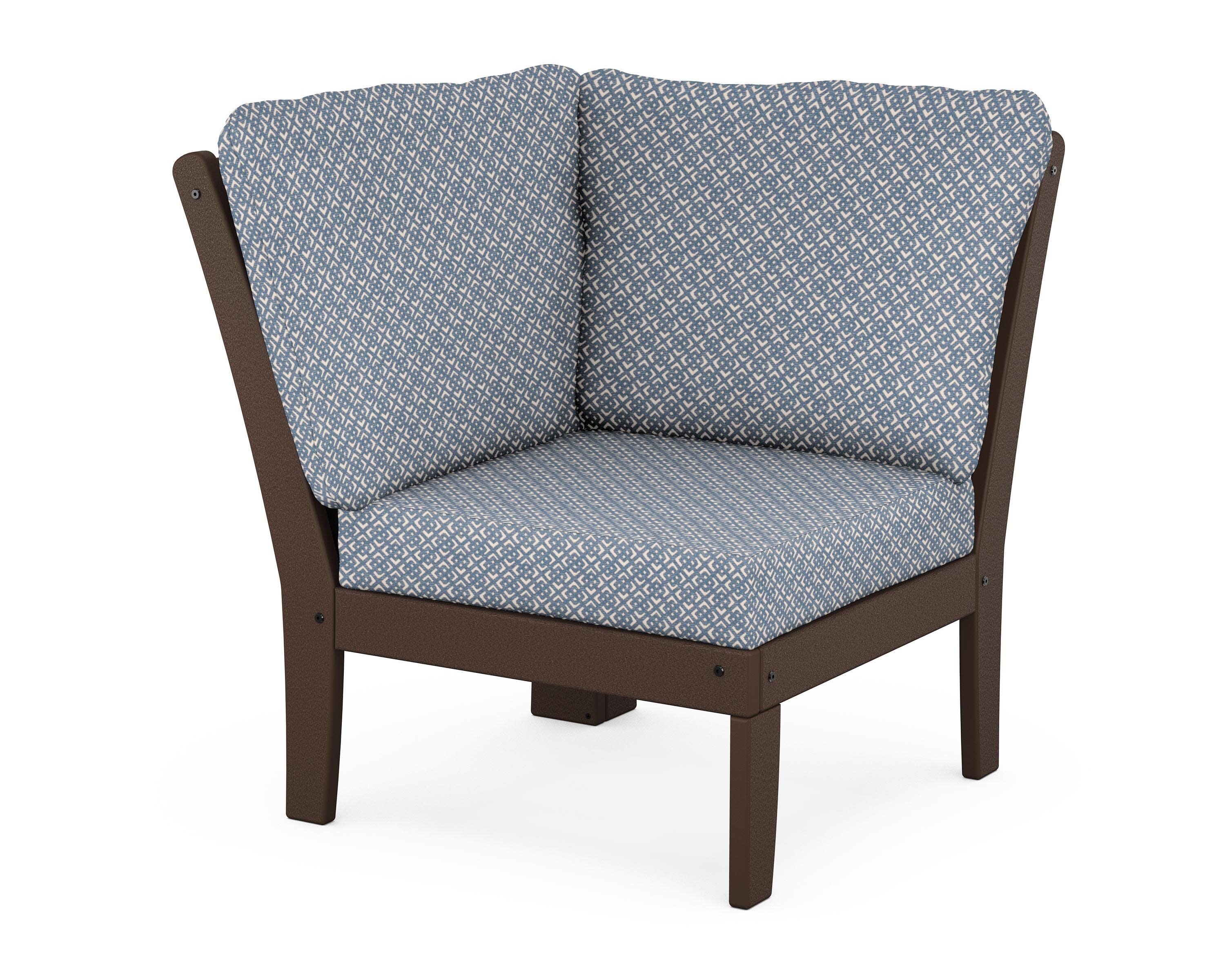 Braxton Modular Corner Chair in Mahogany / Hopscotch