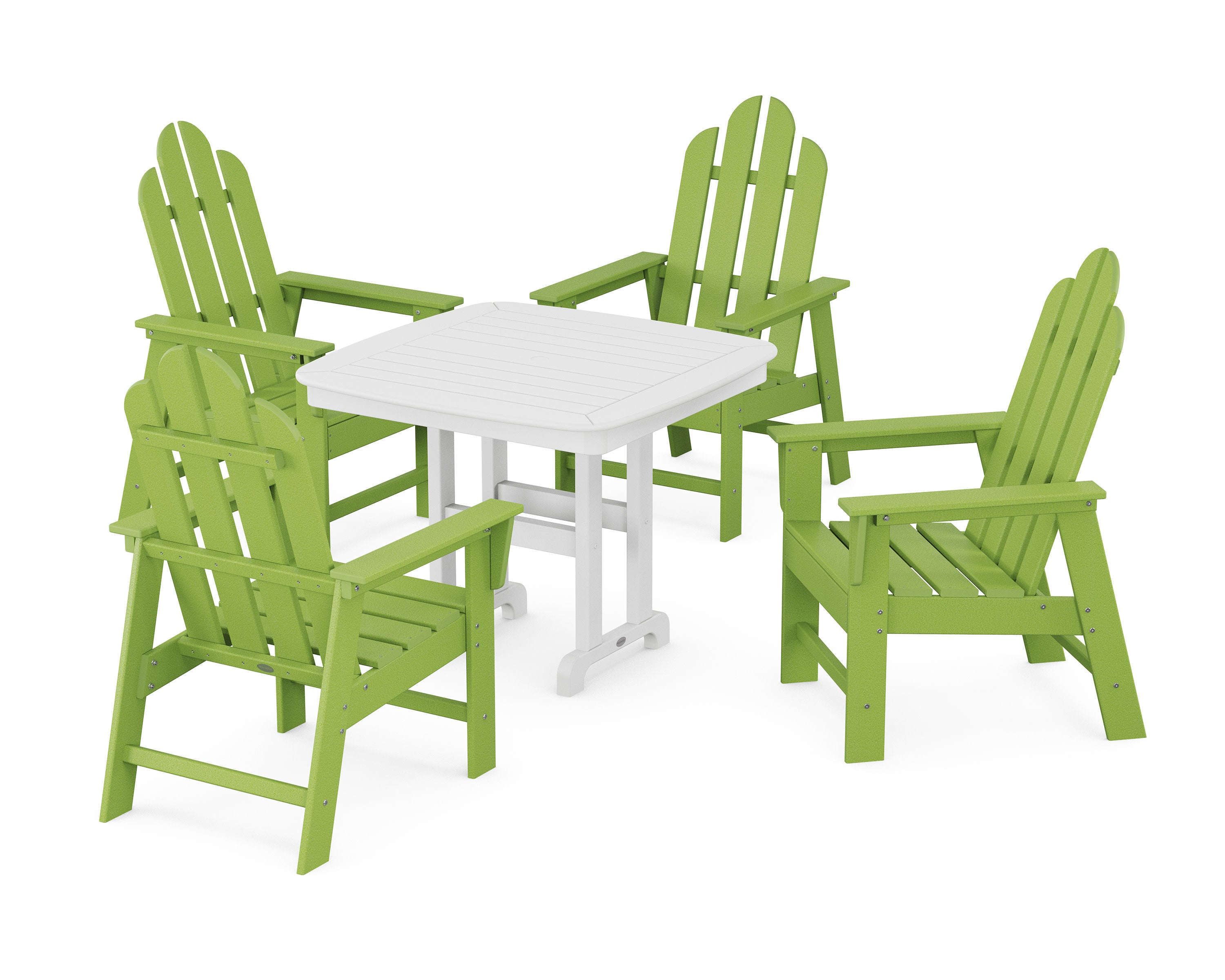 Long Island 5-Piece Dining Set in Lime / White