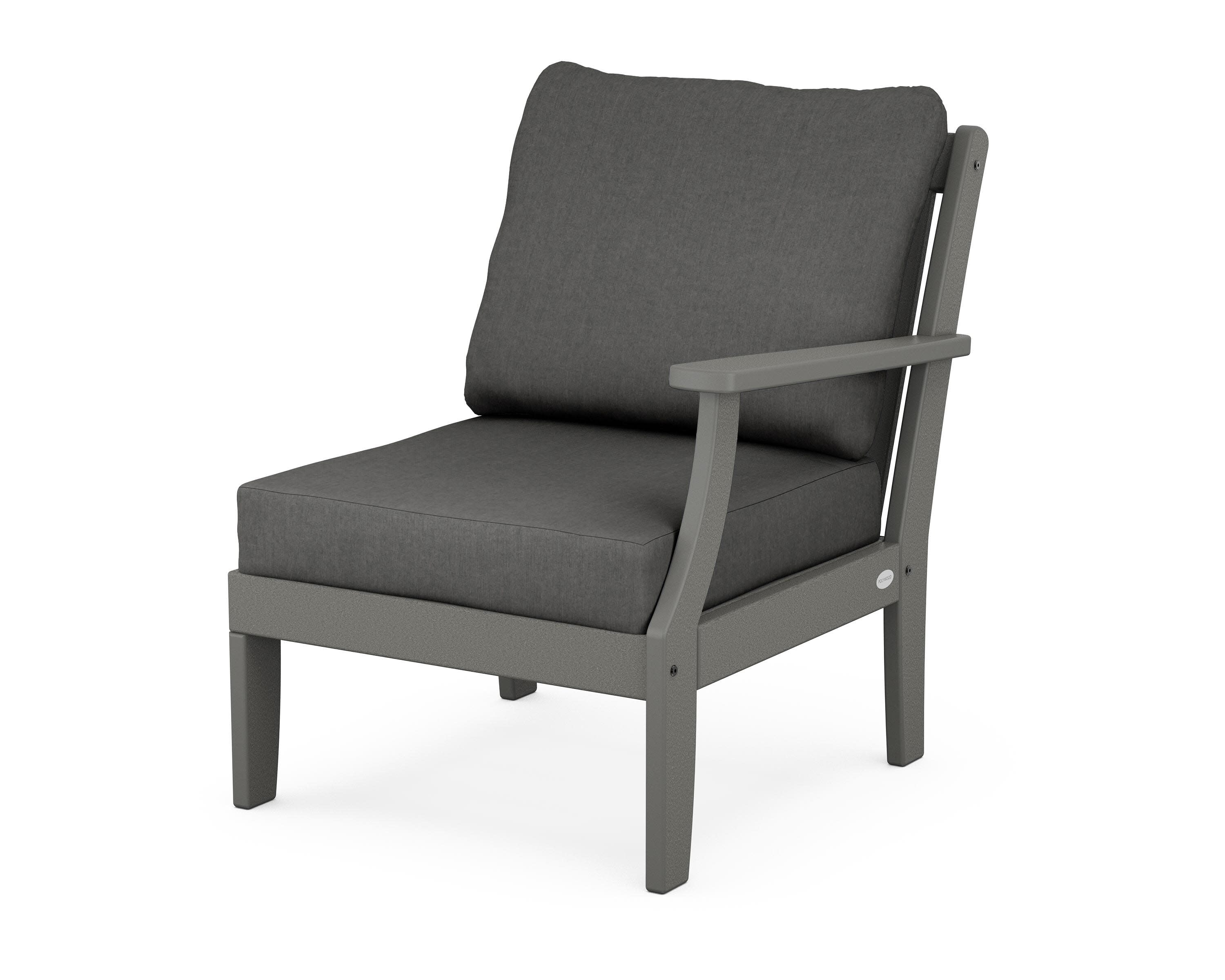 Braxton Modular Right Arm Chair in Slate Grey / Spectrum Carbon