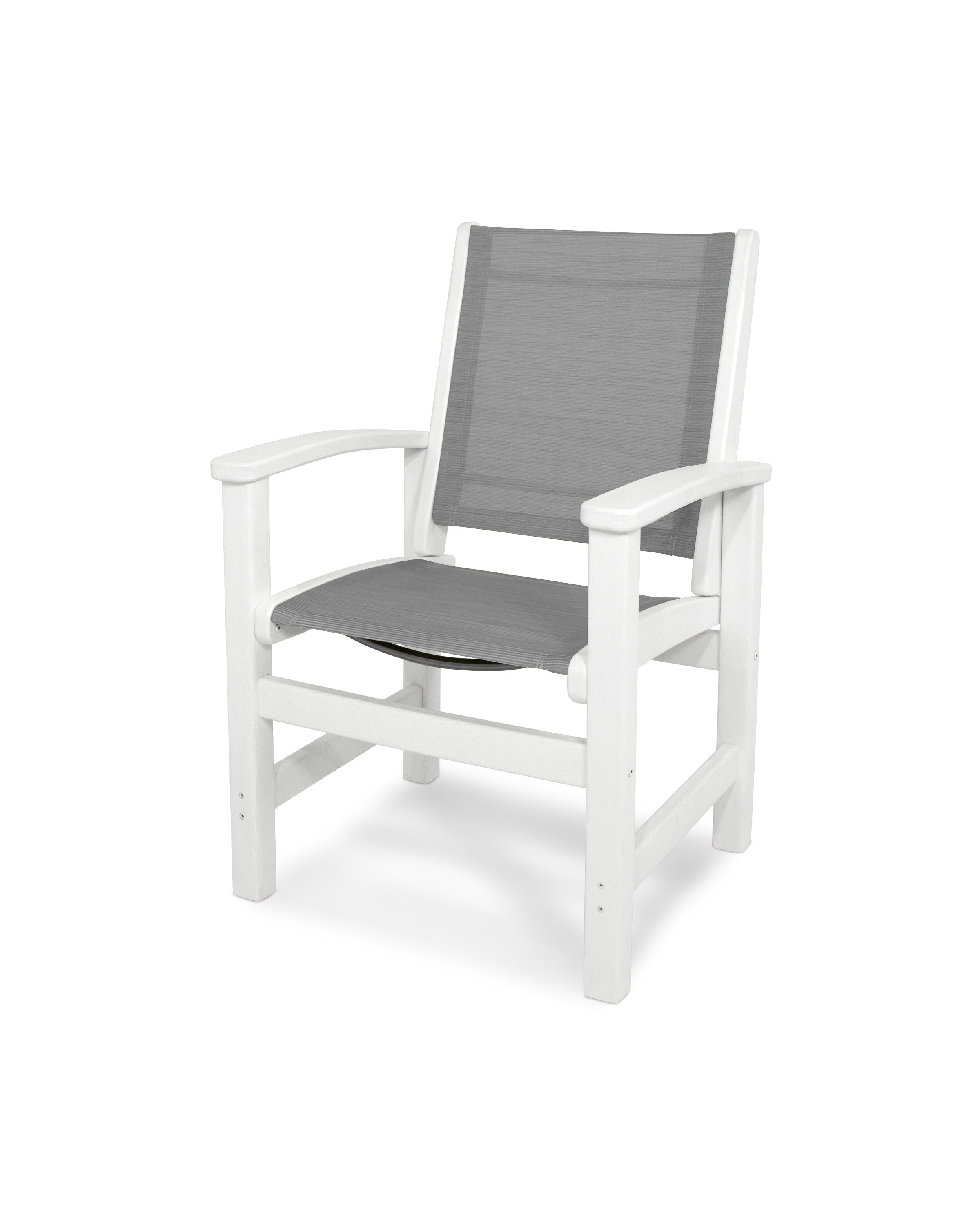 Coastal Dining Chair in White / Metallic Sling