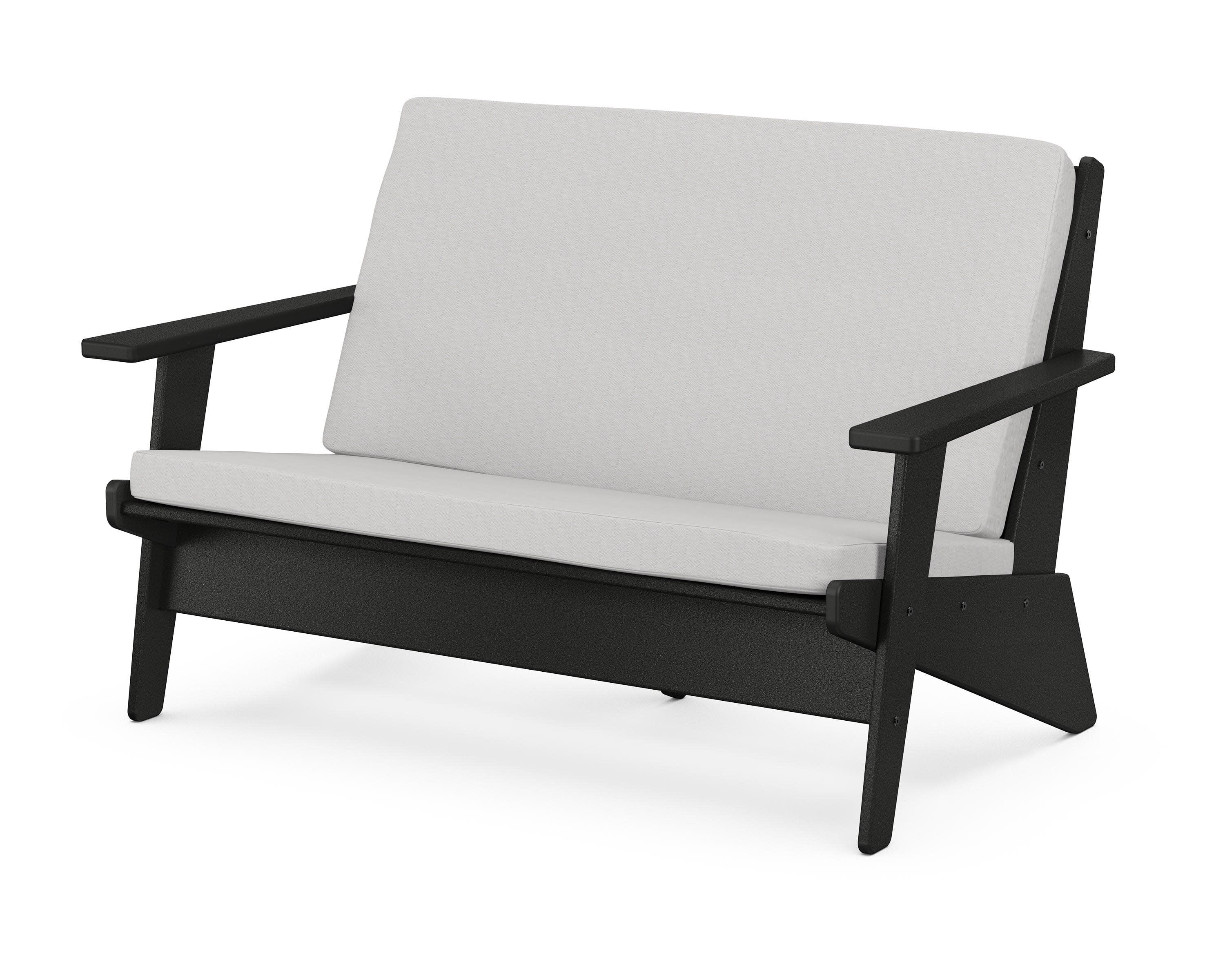 Riviera Modern Lounge Loveseat in Black / Diamond in the Rough