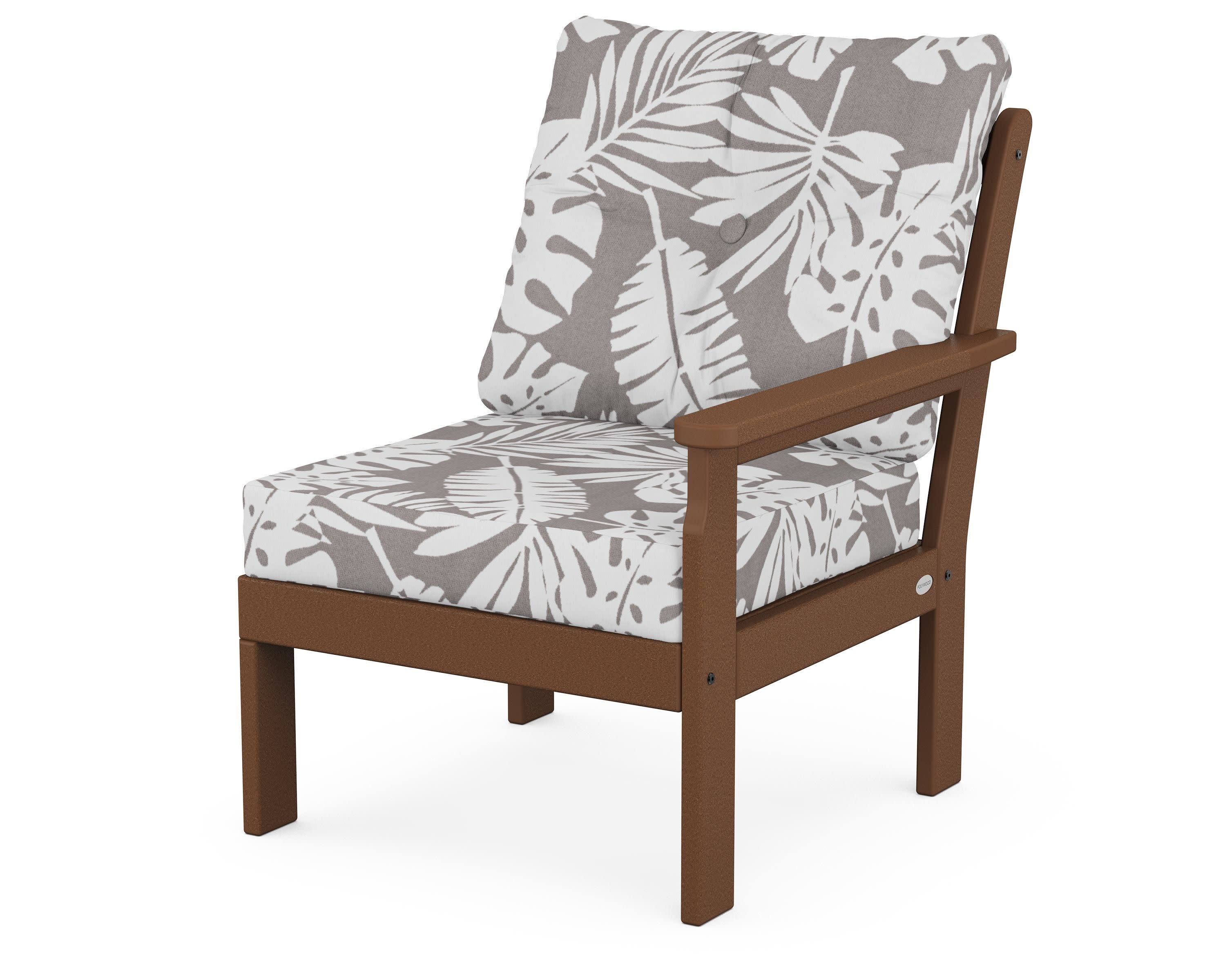 Vineyard Modular Right Arm Chair in Teak / Leaf Grey Mist