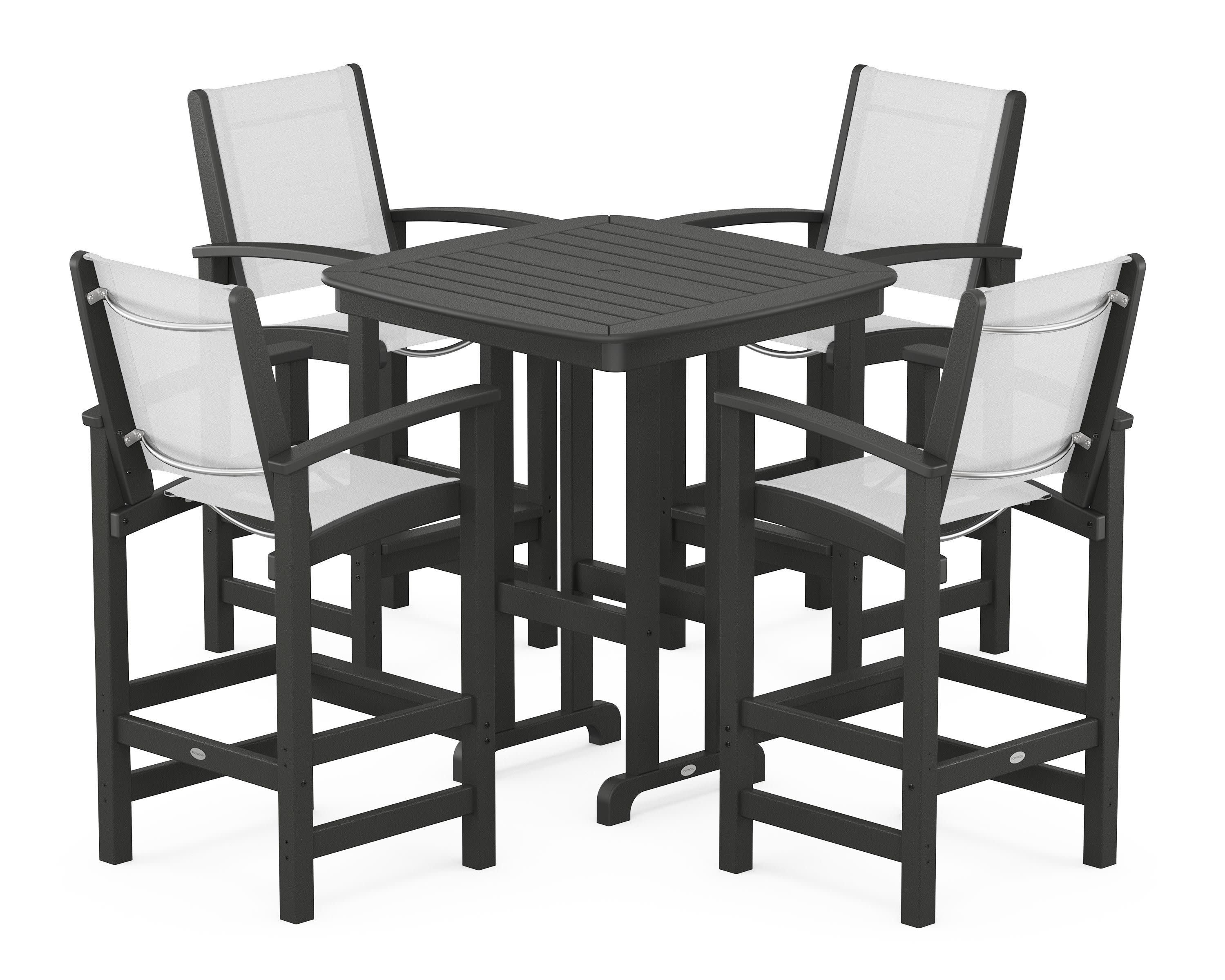 Coastal 5-Piece Bar Set in Black / White Sling