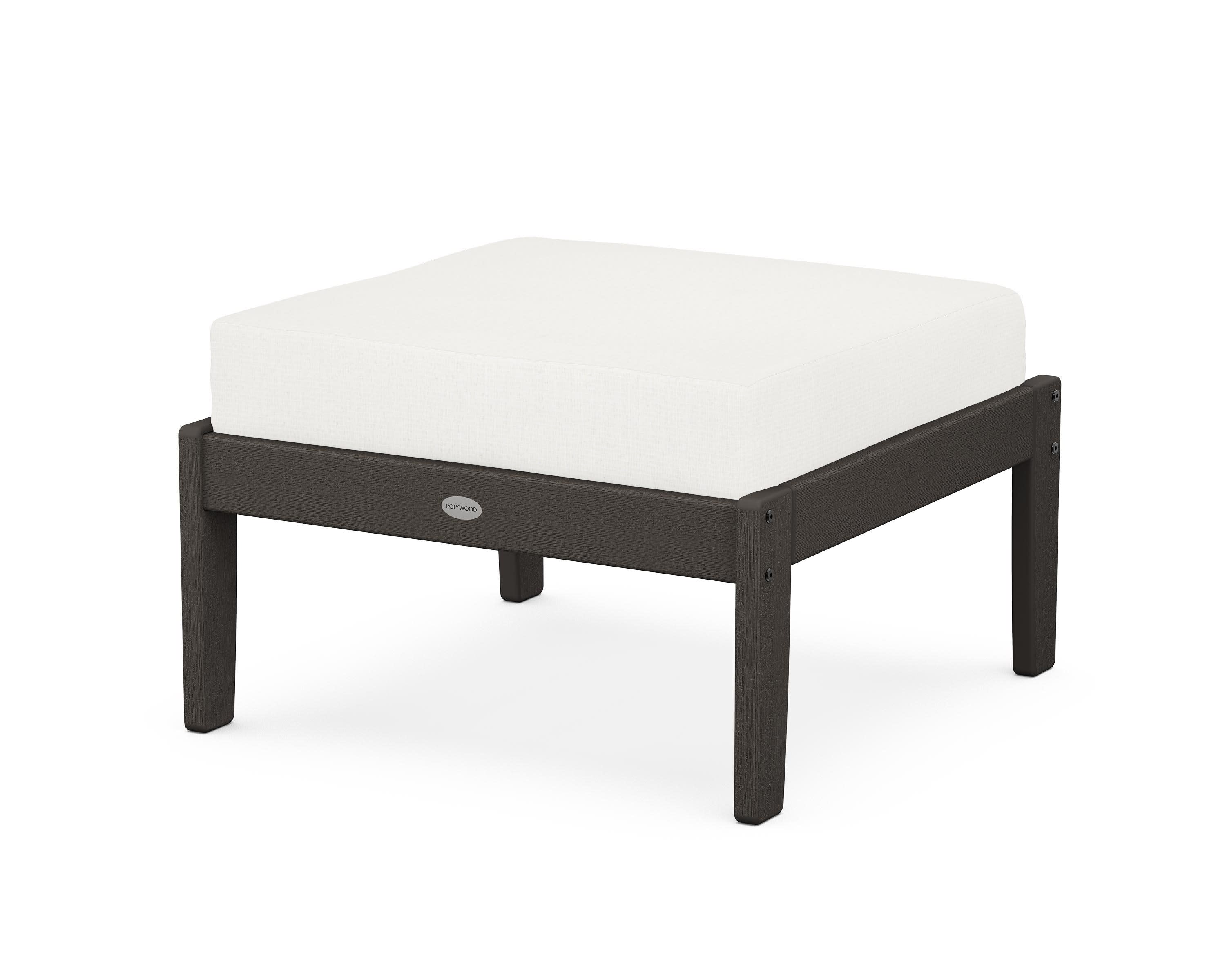 Braxton Deep Seating Ottoman in Vintage Coffee / Natural Linen
