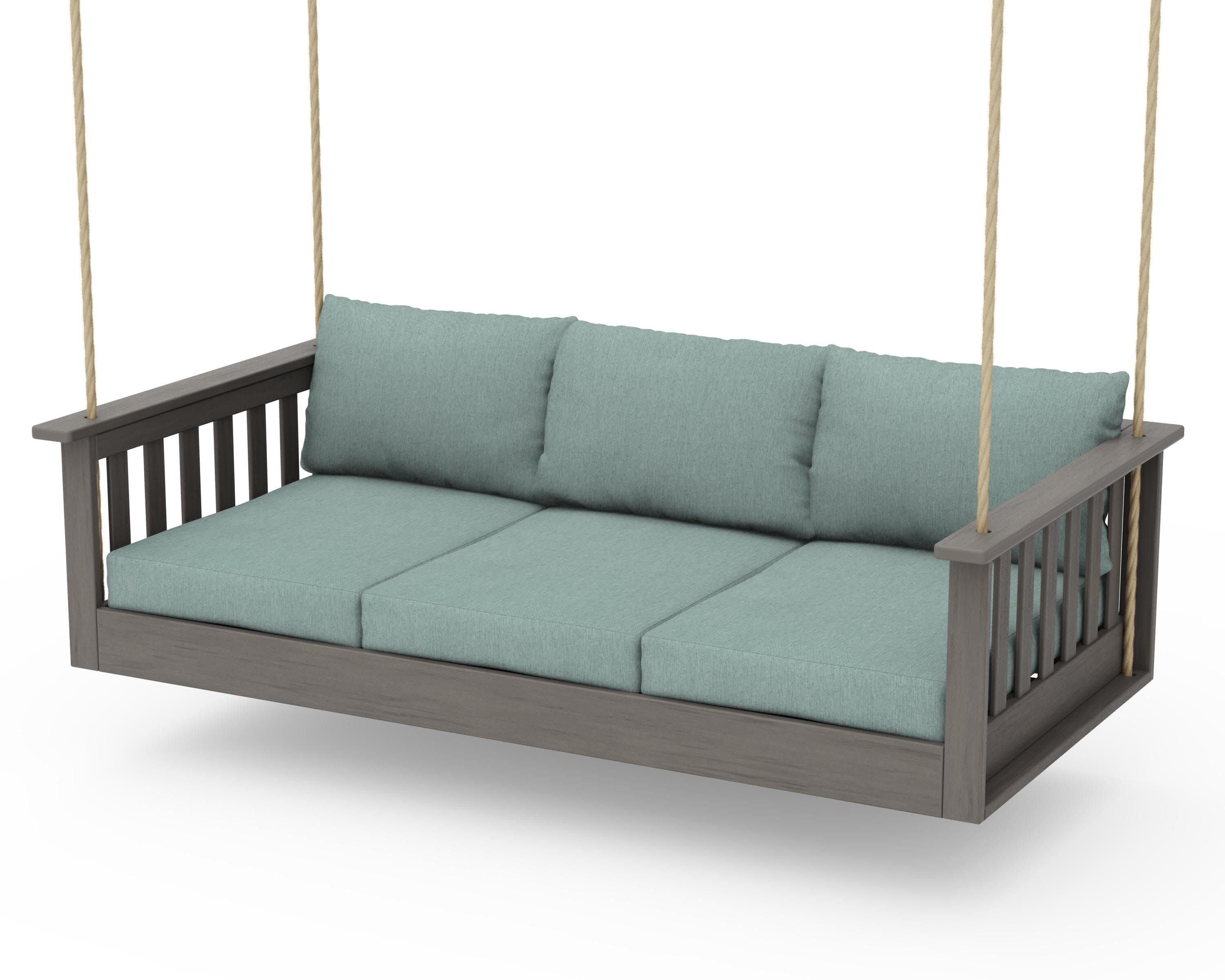 Vineyard Daybed Swing in Driftwood / Glacier Spa