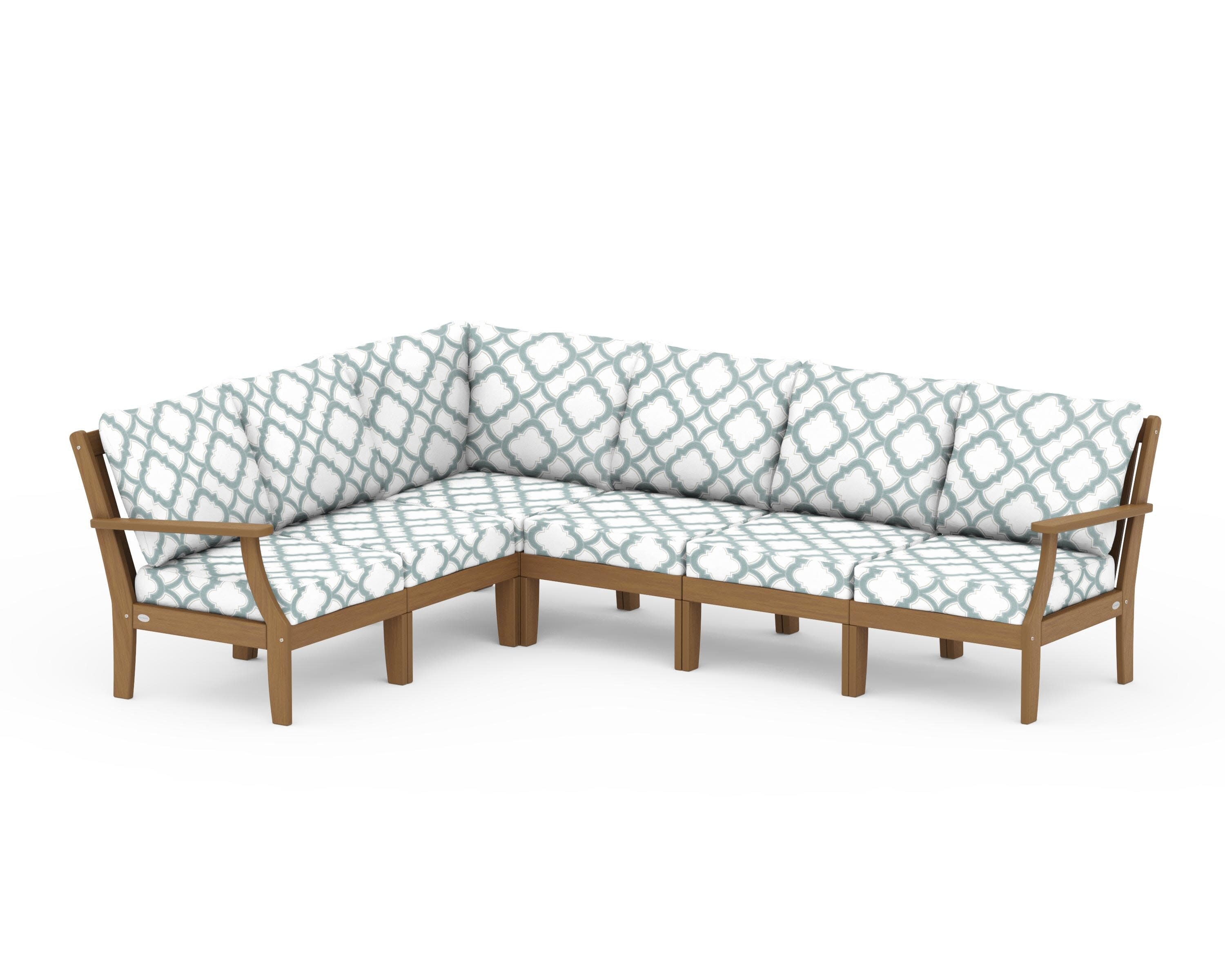 Braxton Modular 6-Piece Deep Seating Set in Natural / Trellis Glacier Spa