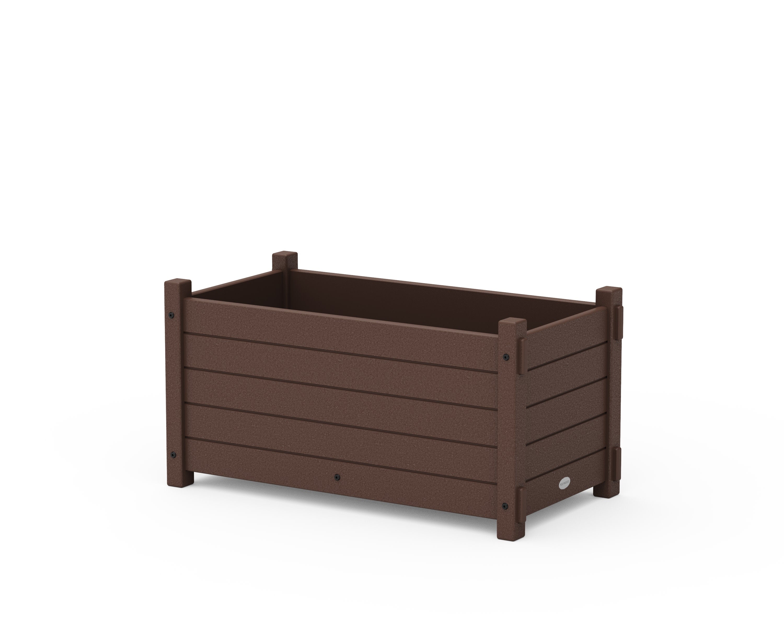 Nautical Rectangle Double Planter Box in Mahogany