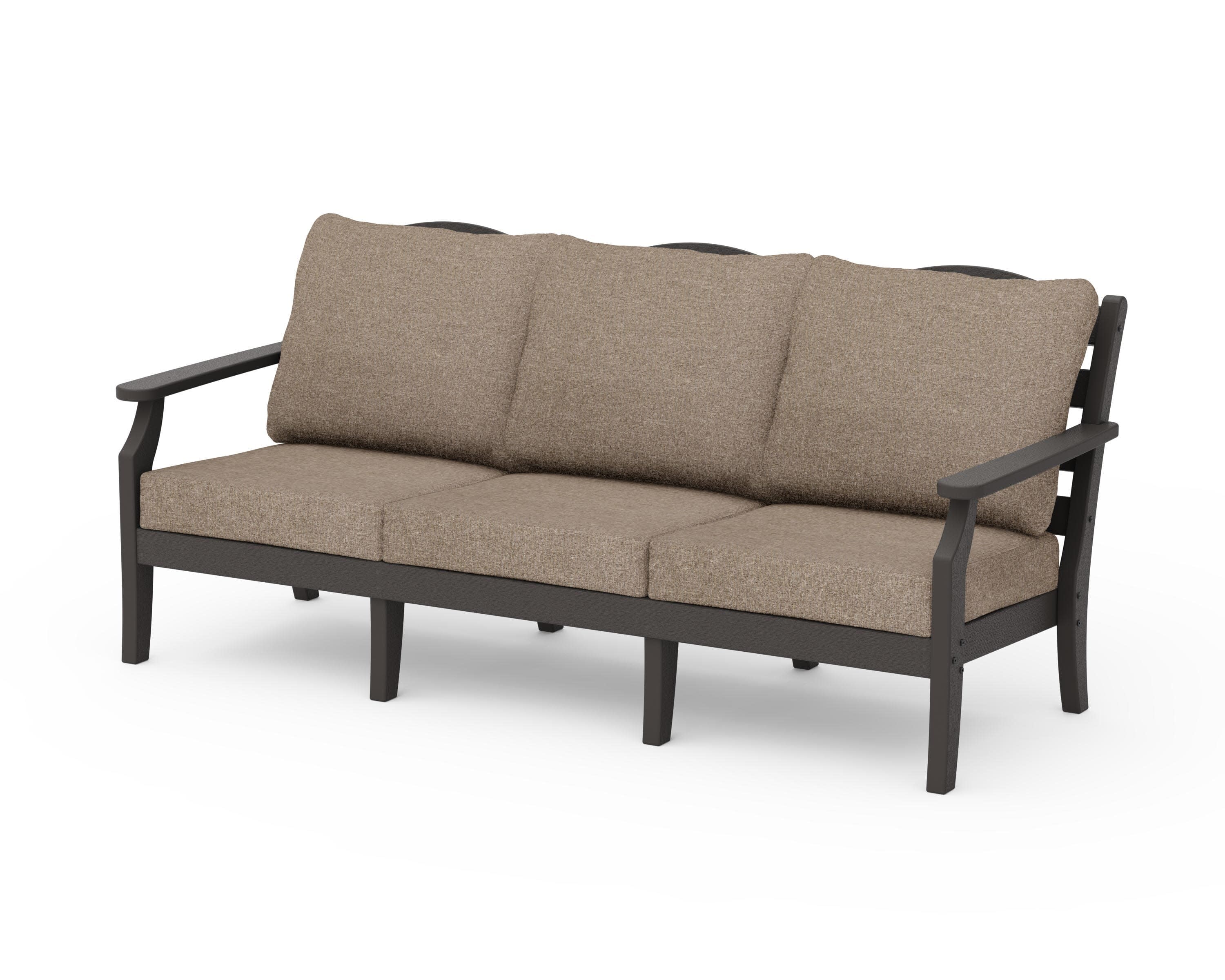 Savannah Deep Seating Sofa in Vintage Coffee / Spiced Burlap
