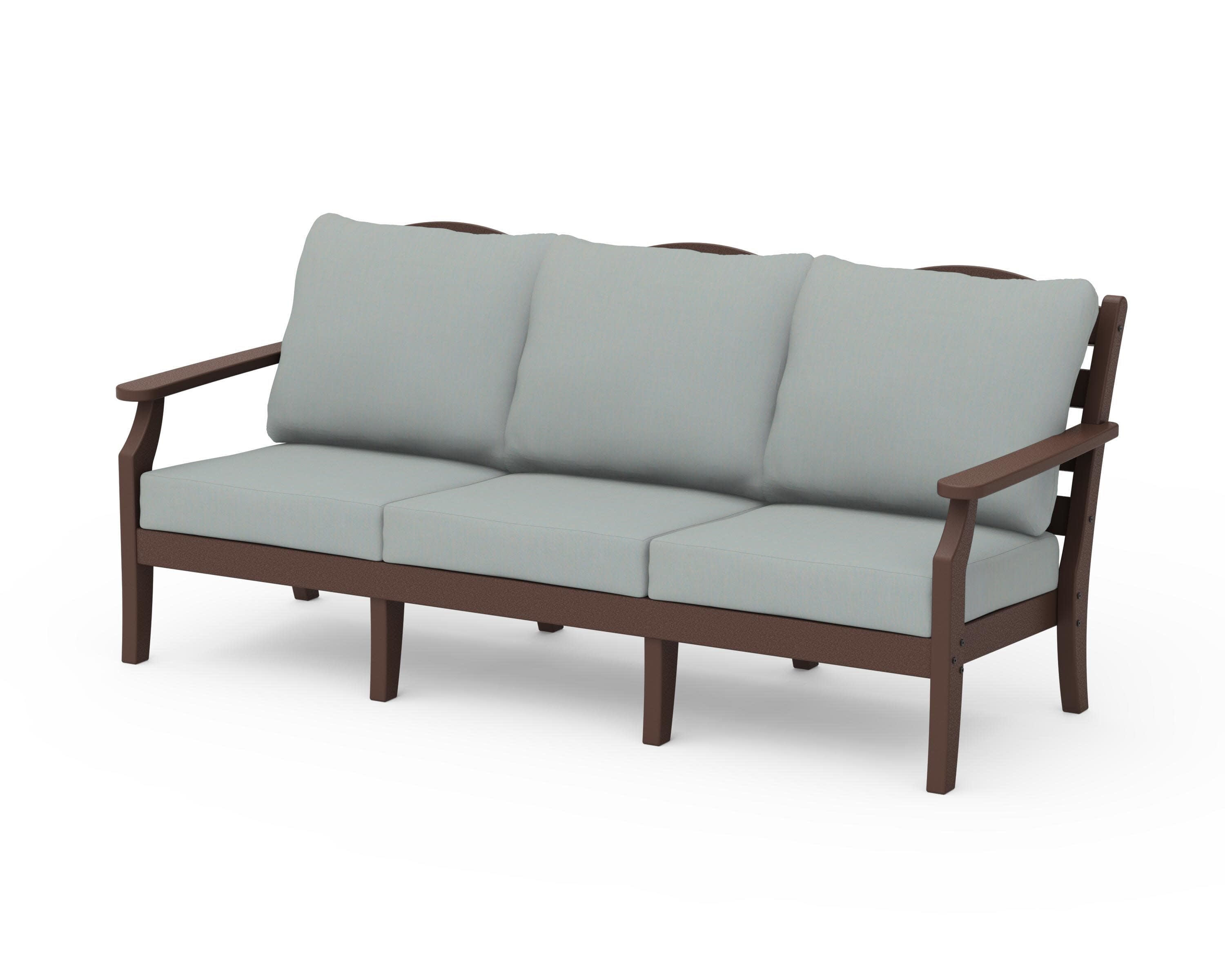 Savannah Deep Seating Sofa in Mahogany / Spa