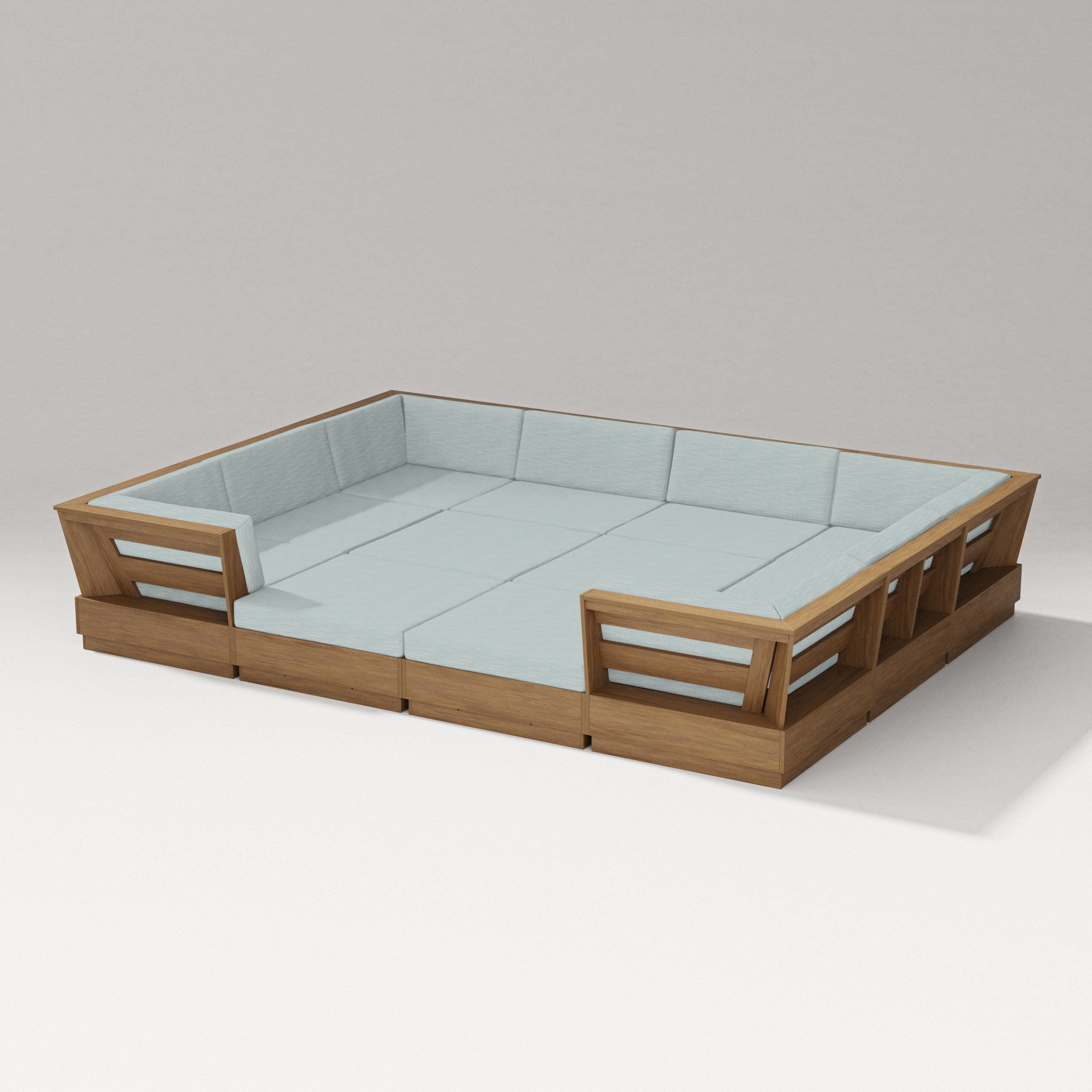 Elevate 12-Piece Pit Sectional in Natural / Soothe Mist