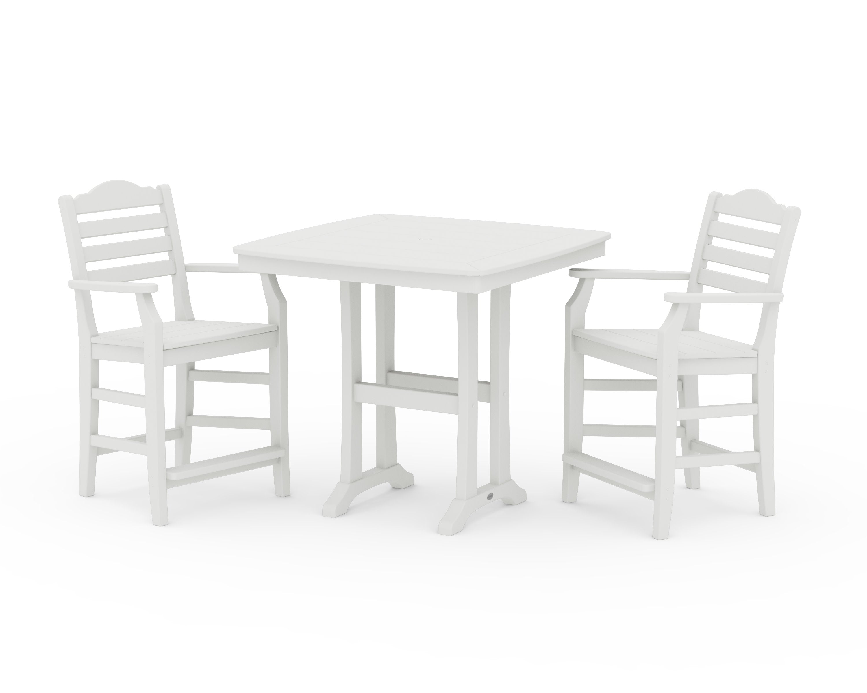 Savannah 3-Piece Counter Set with Trestle Legs in Vintage White