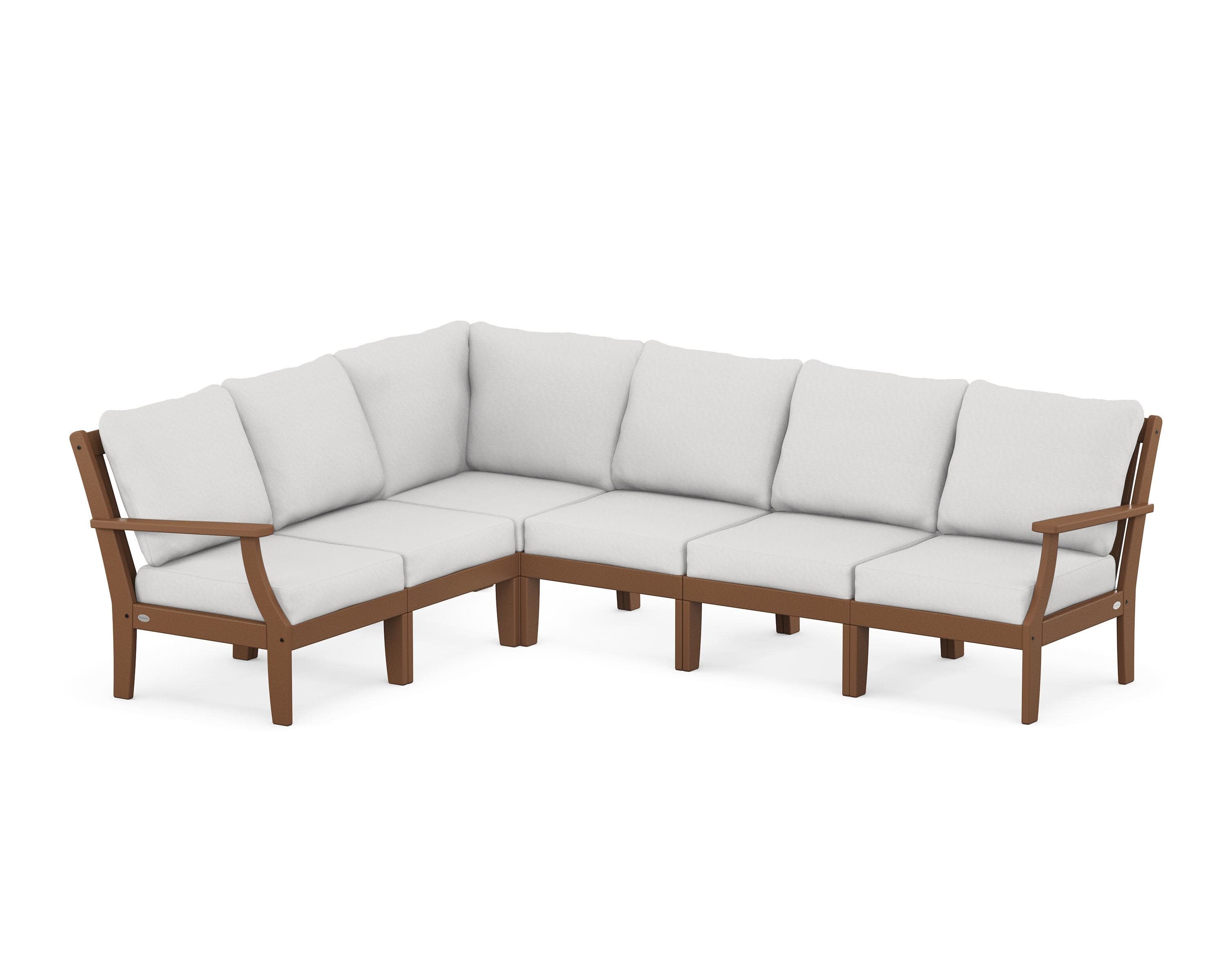 Braxton Modular 6-Piece Deep Seating Set in Teak / Diamond in the Rough