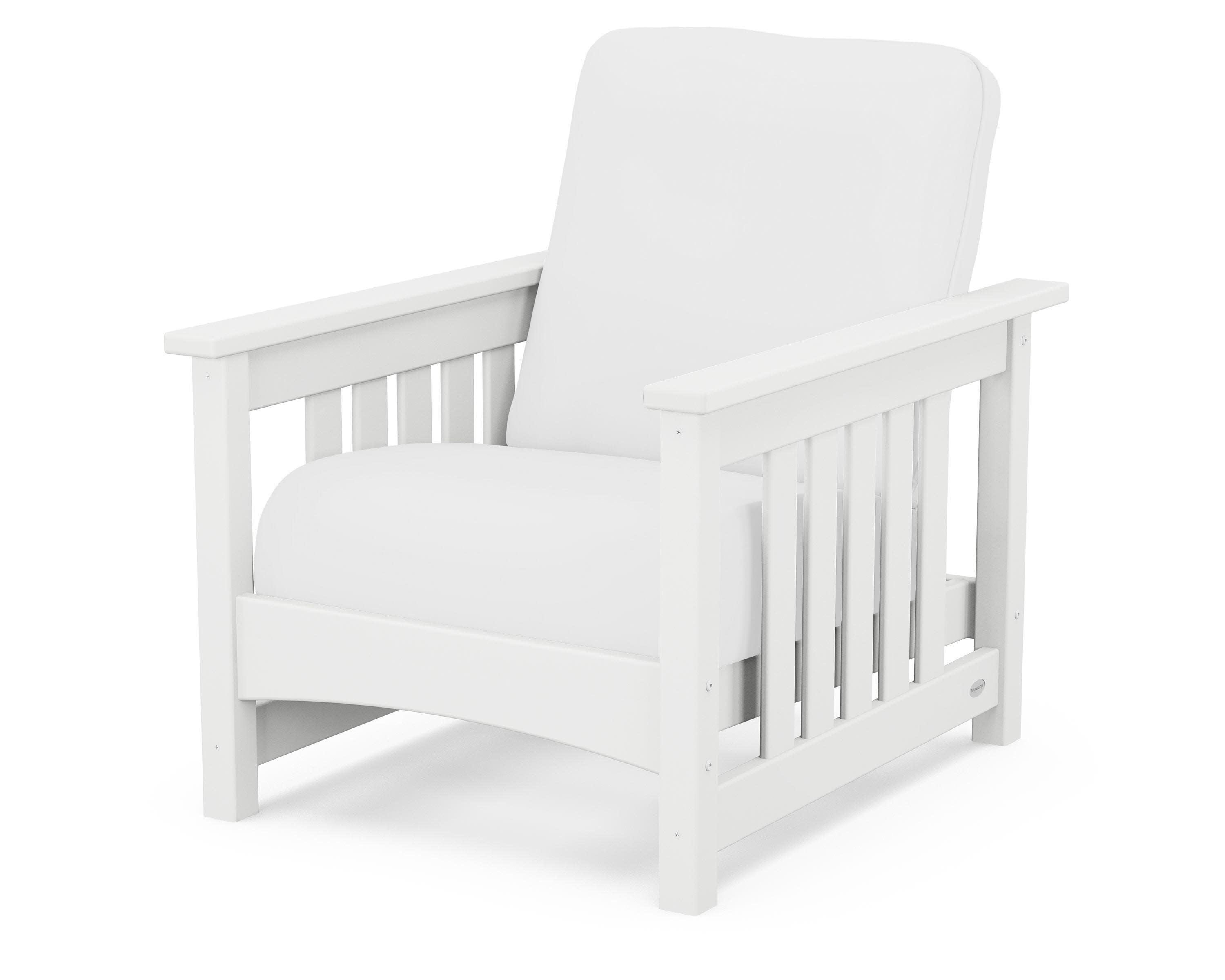 Club Mission Chair in White / Natural