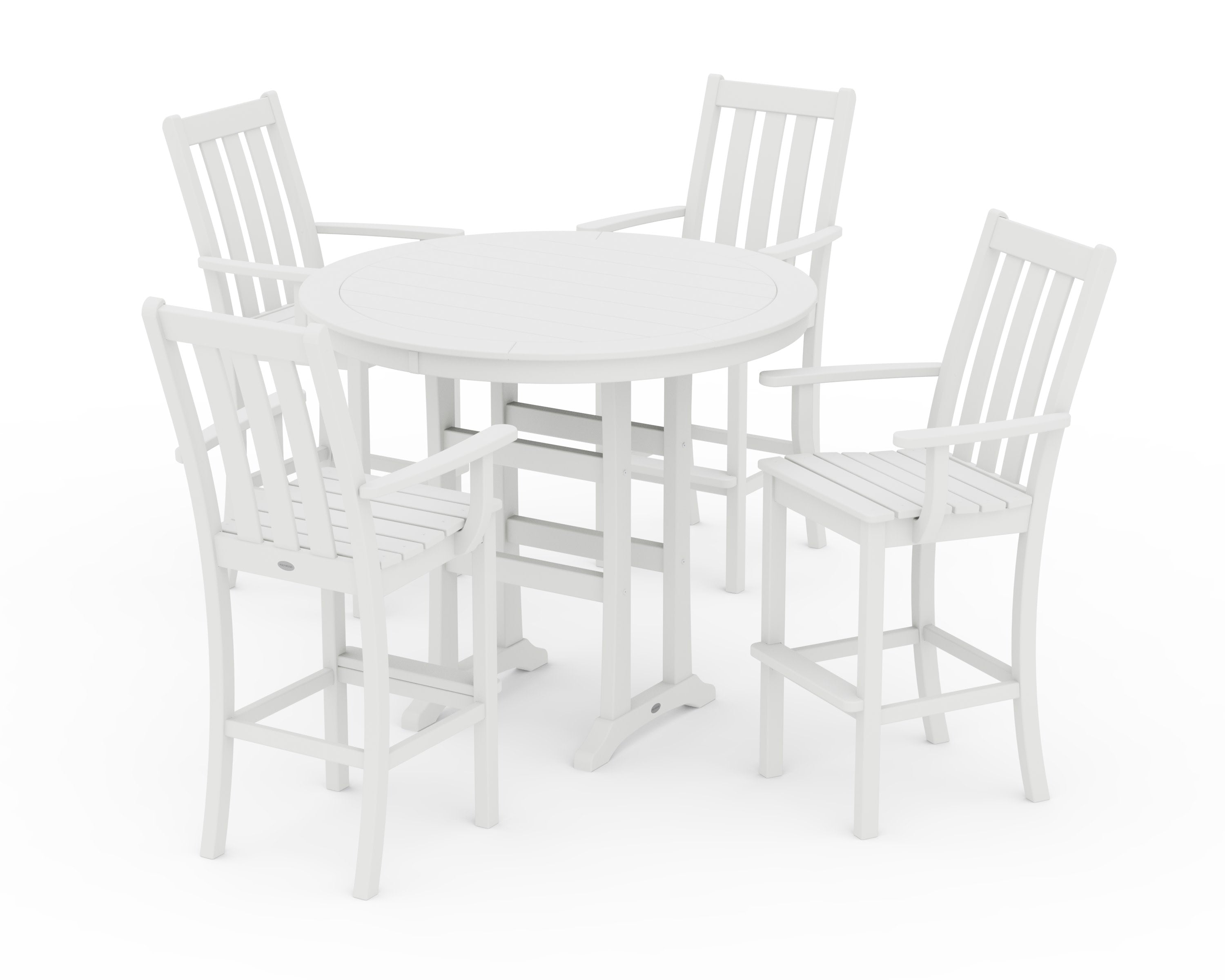 Vineyard 5-Piece Round Bar Set in White