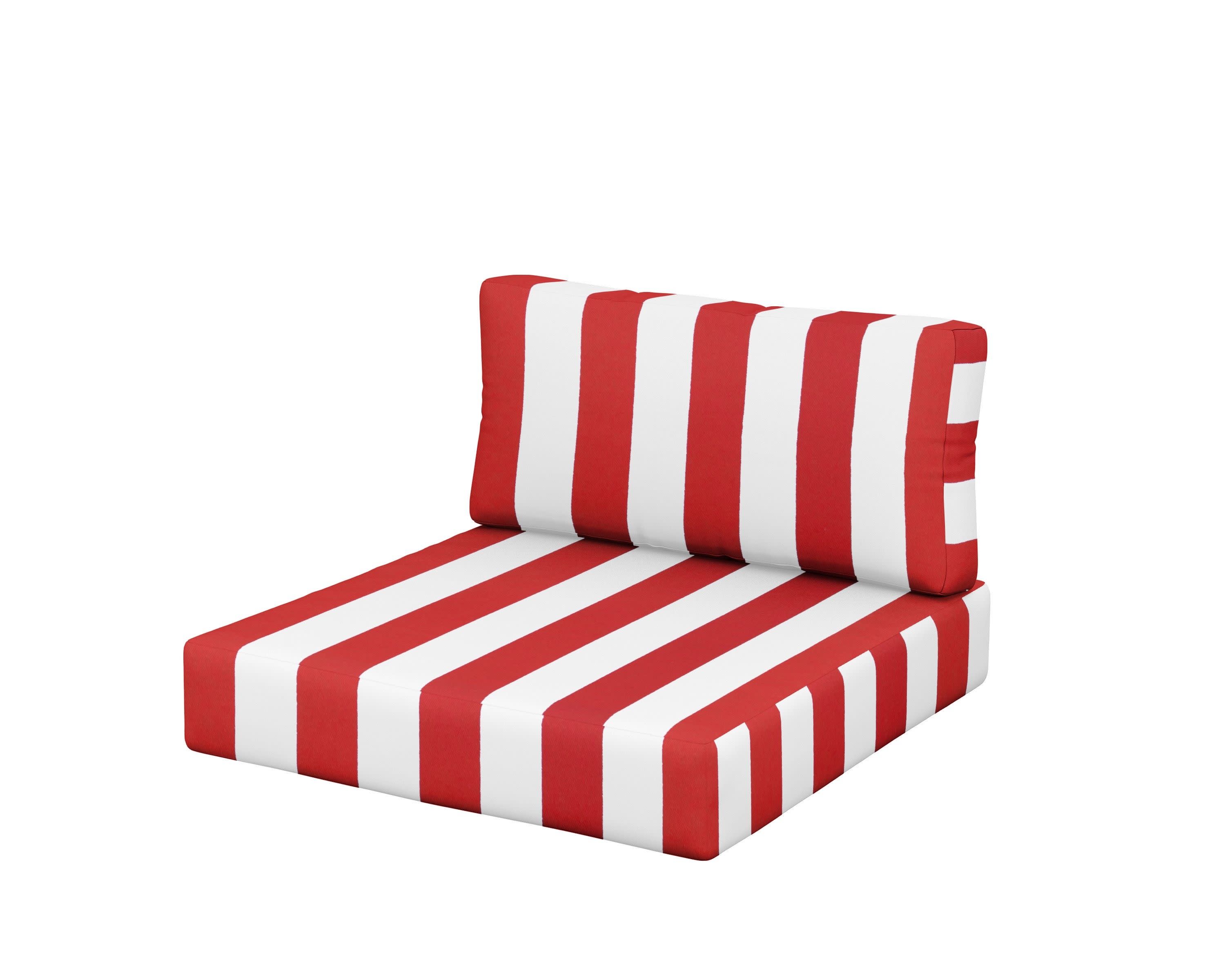 Acadia Back/Seat Cushion Set in Cabana Stripe Crimson