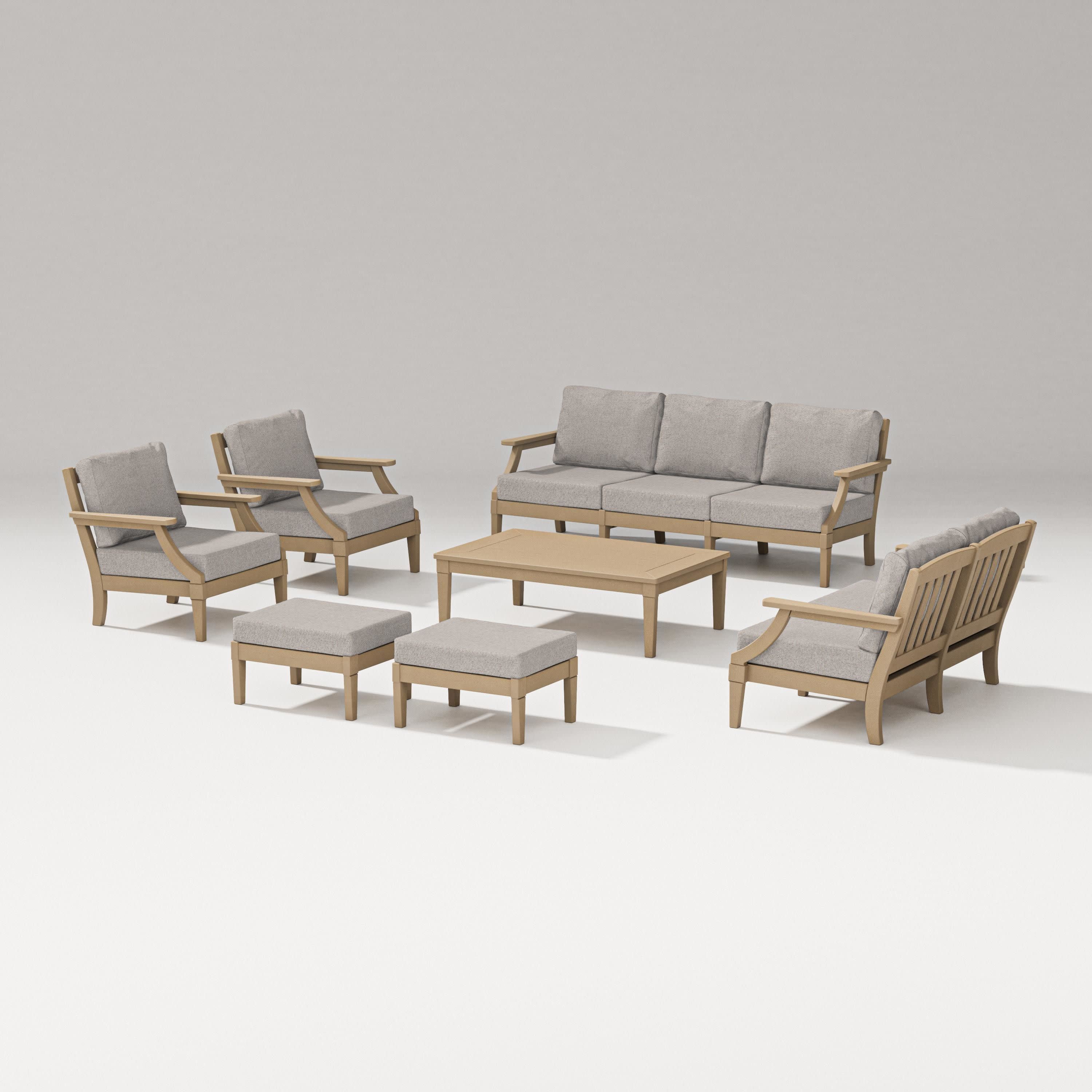 Estate 7-Piece Lounge Sofa Set in Vintage Sahara / Weathered Tweed