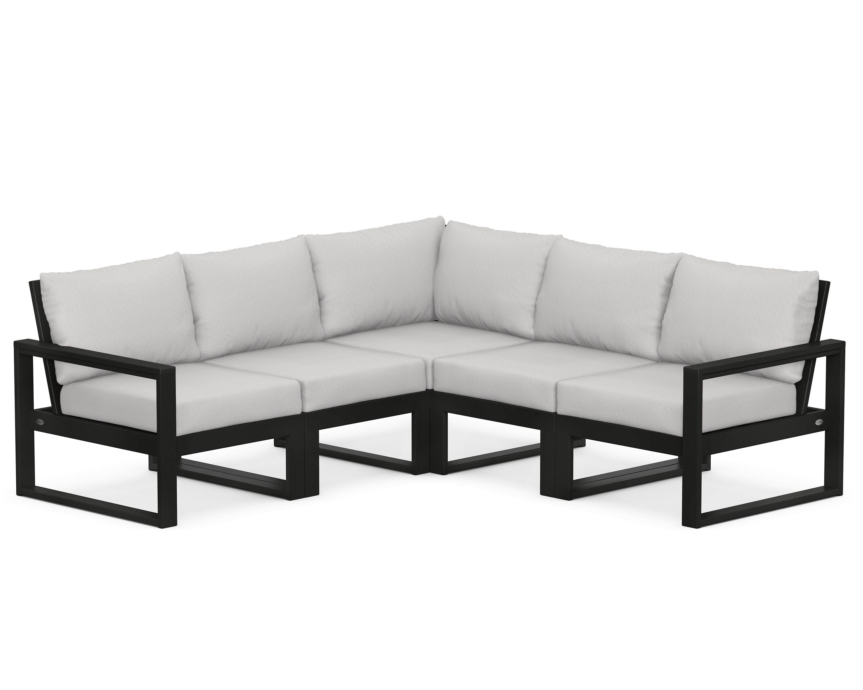 EDGE 5-Piece Modular Deep Seating Set in Black / Diamond in the Rough