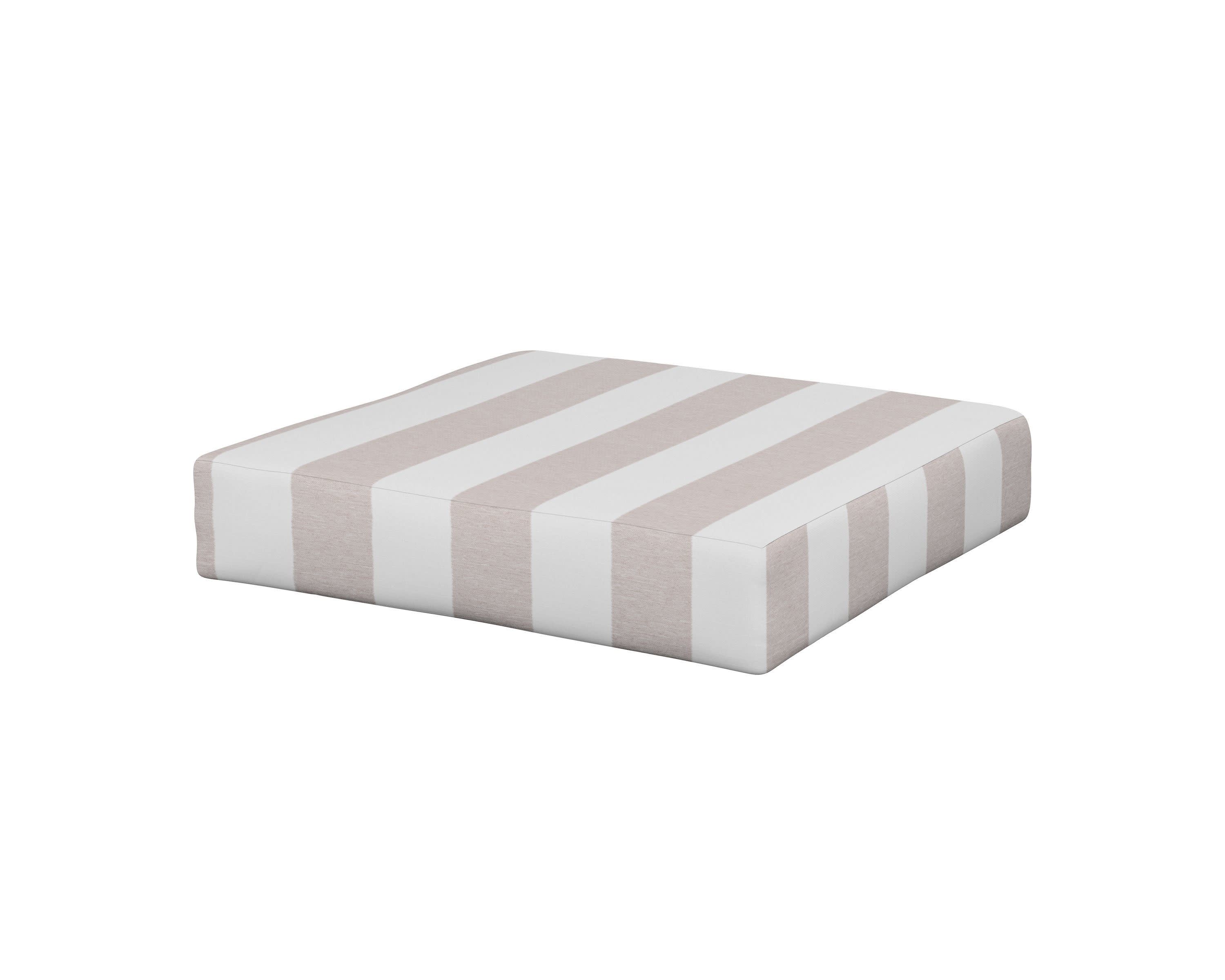Vineyard Ottoman Cushion in Cabana Stripe Dune Burlap